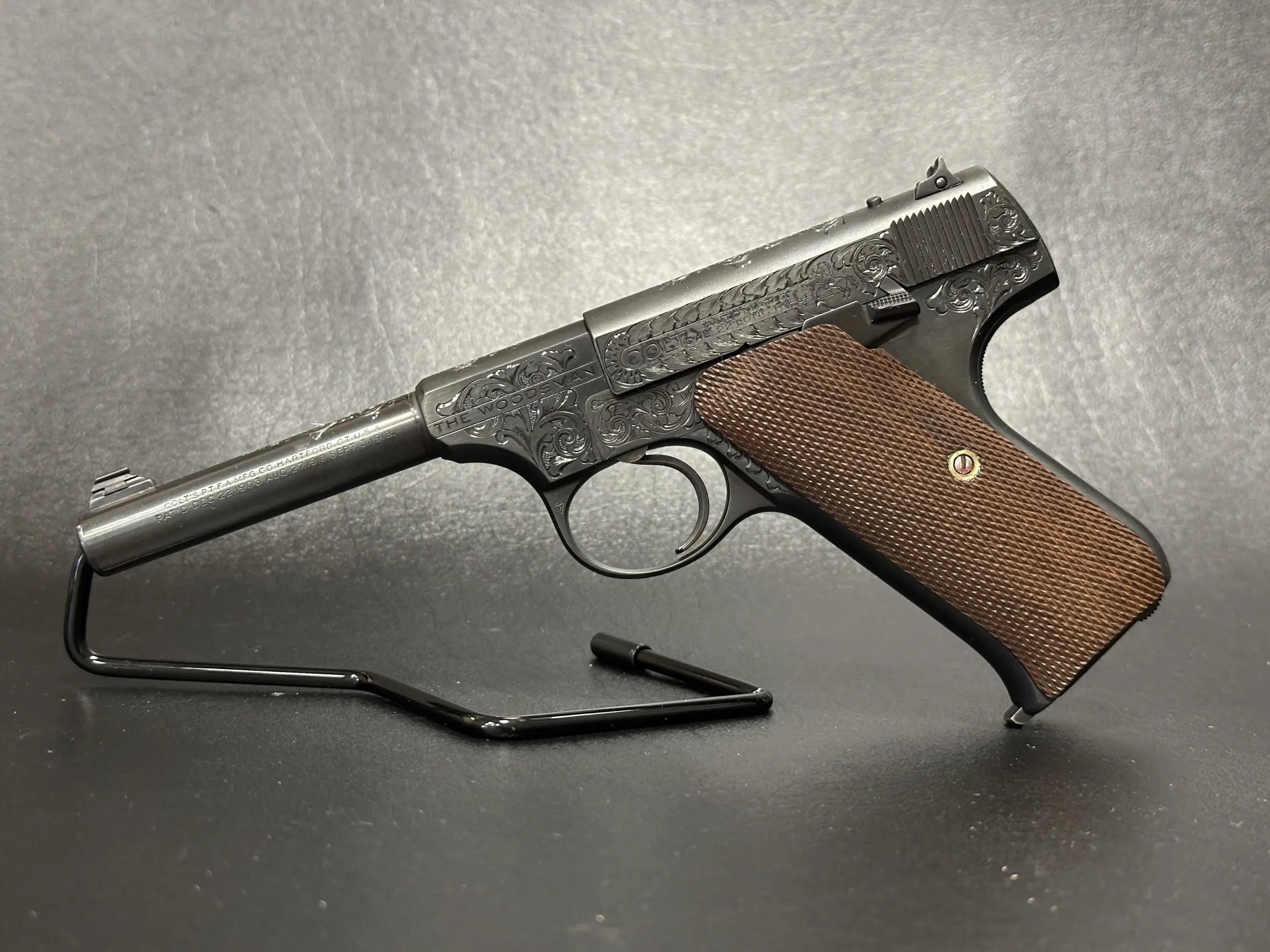 Engraved Colt Woodsman Sport 22 Rimfire