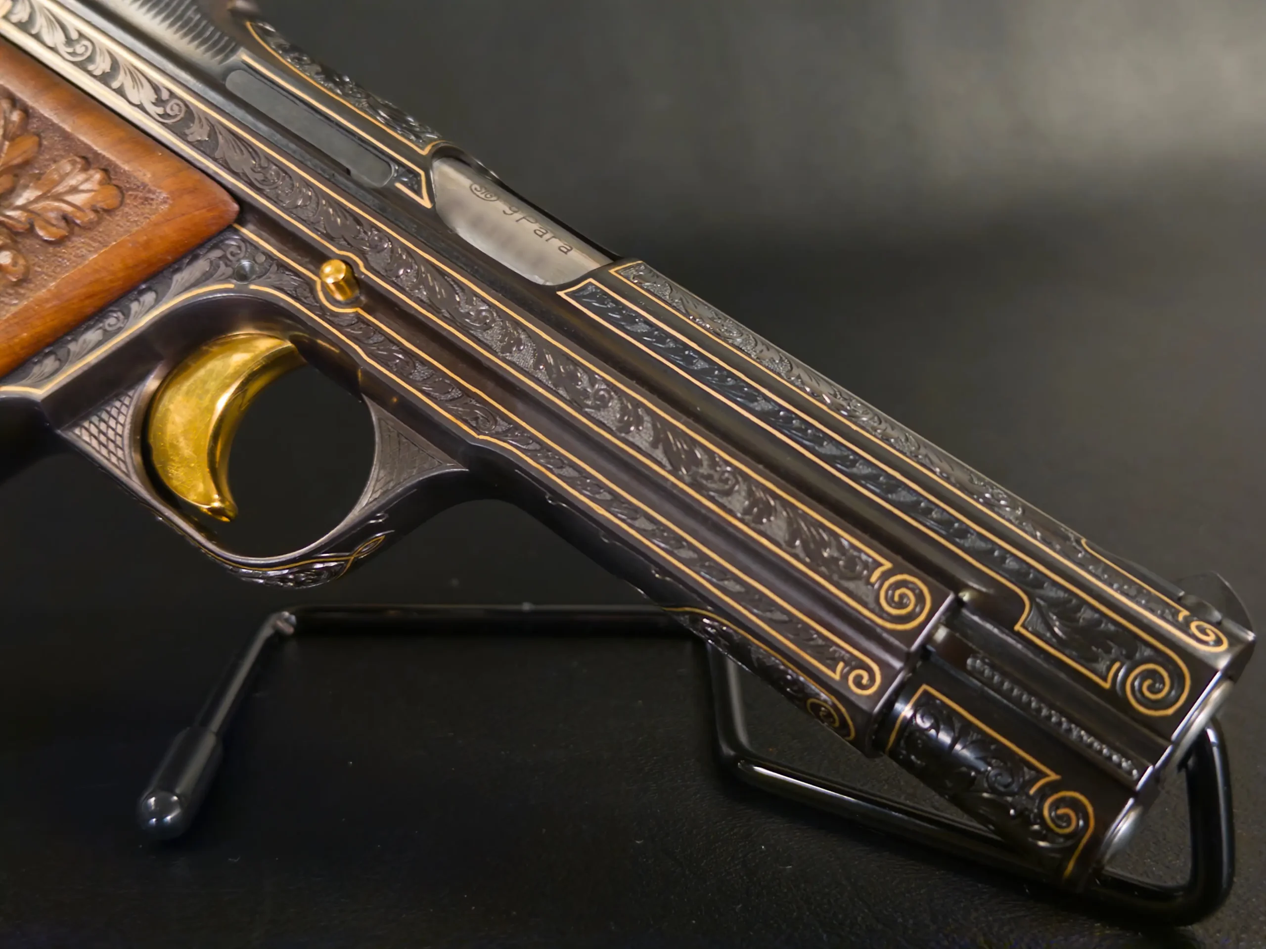 SIG P210 De Luxe Engraved Slide Detail