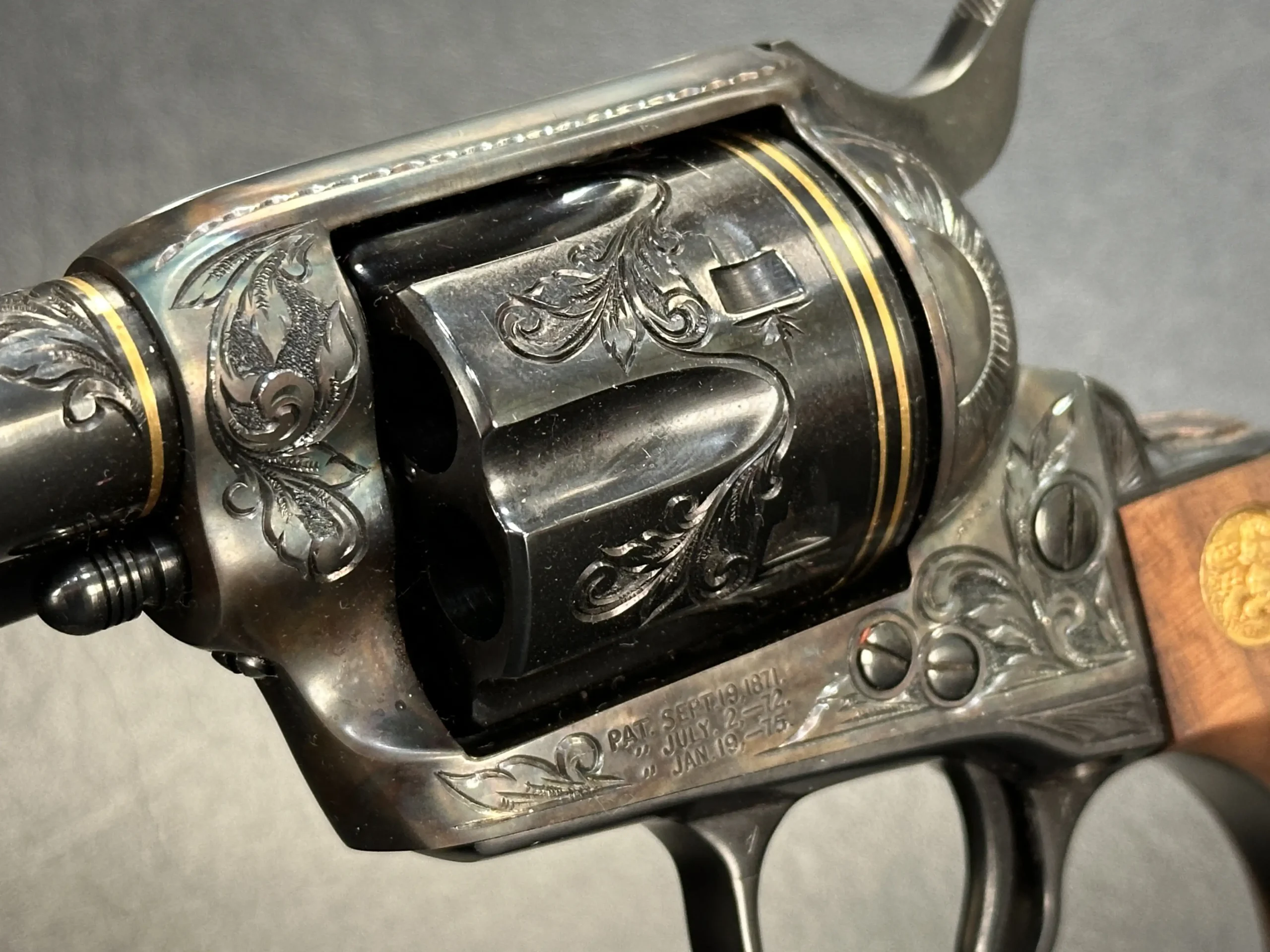 Colt 45 Single Action Army engraved revolver pair