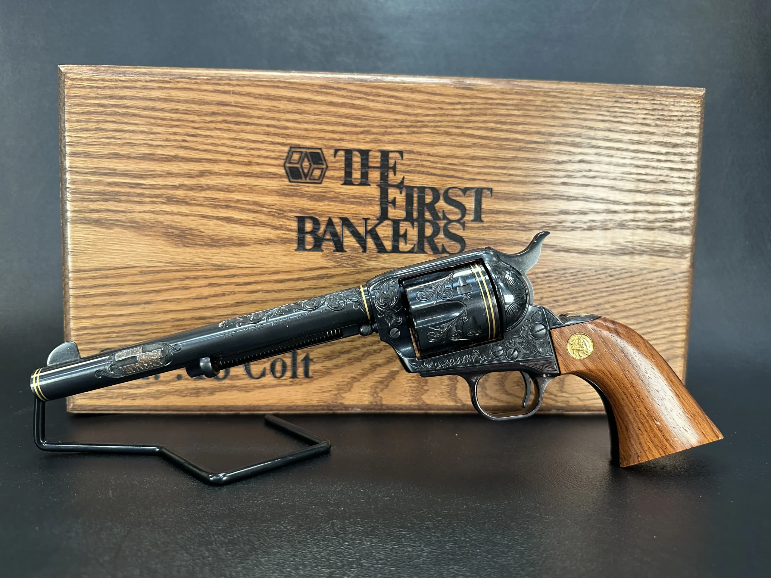 Colt 45 engraved revolvers matched pair collectors