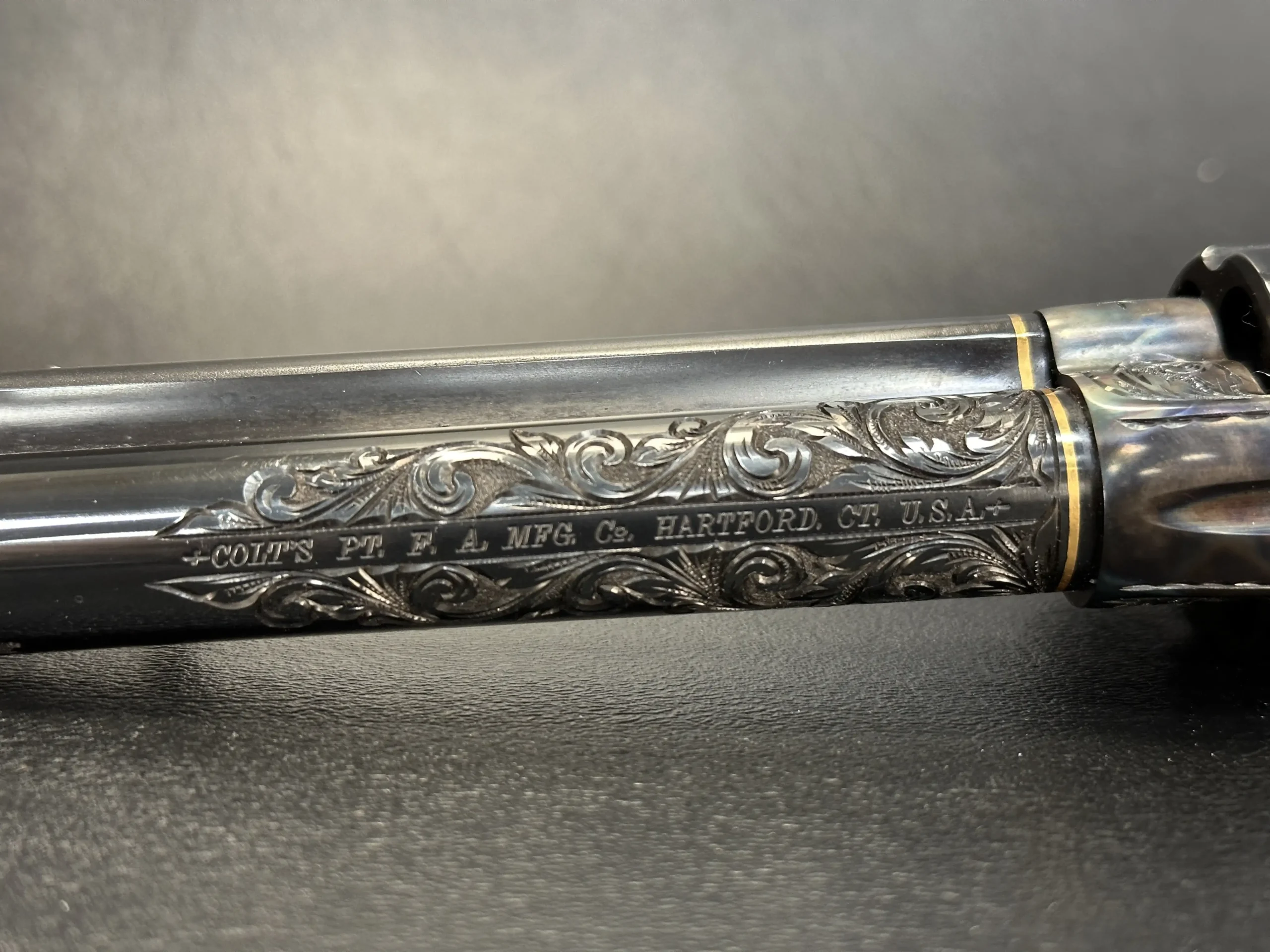 Colt SAA engraved pair presentation case set