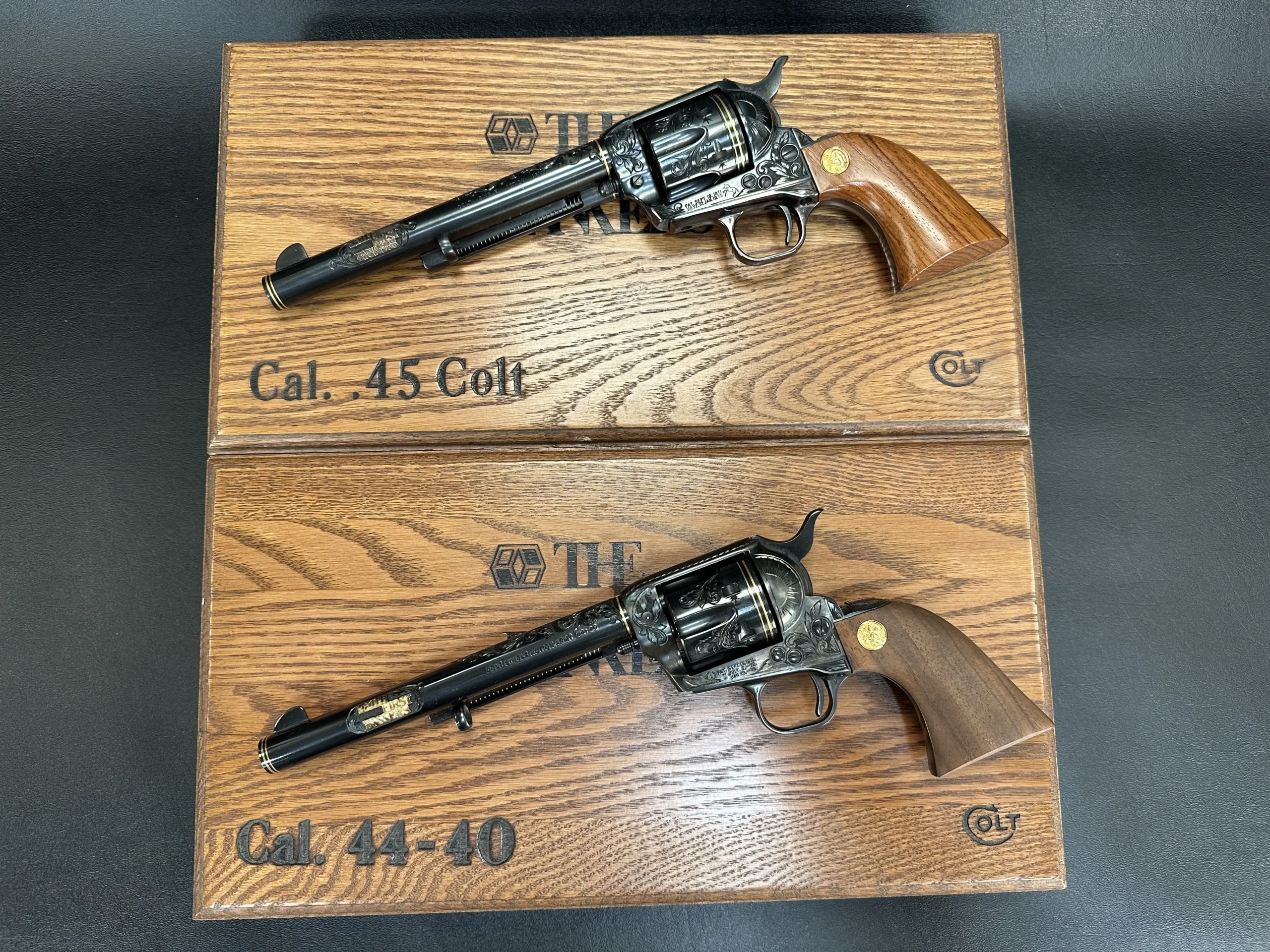 Colt SAA engraved revolver set Ben Shostle