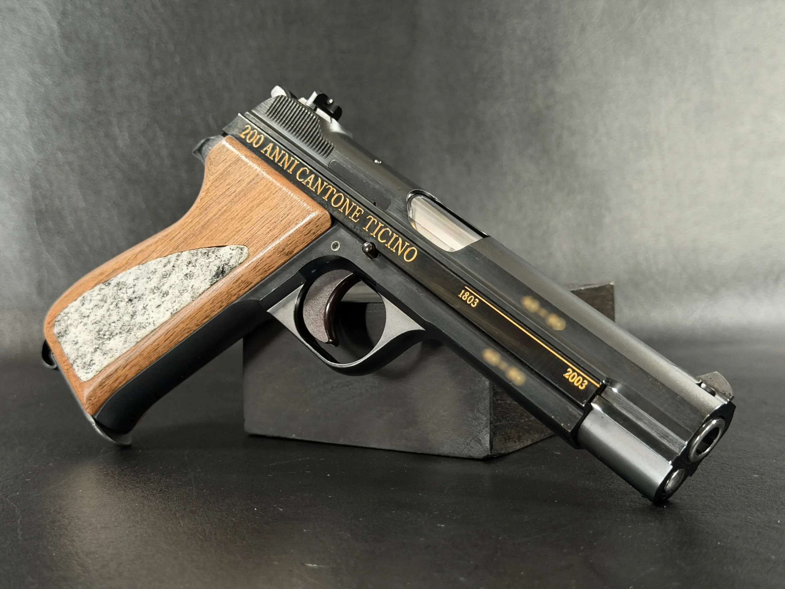 SIG P210 custom grips stone wood