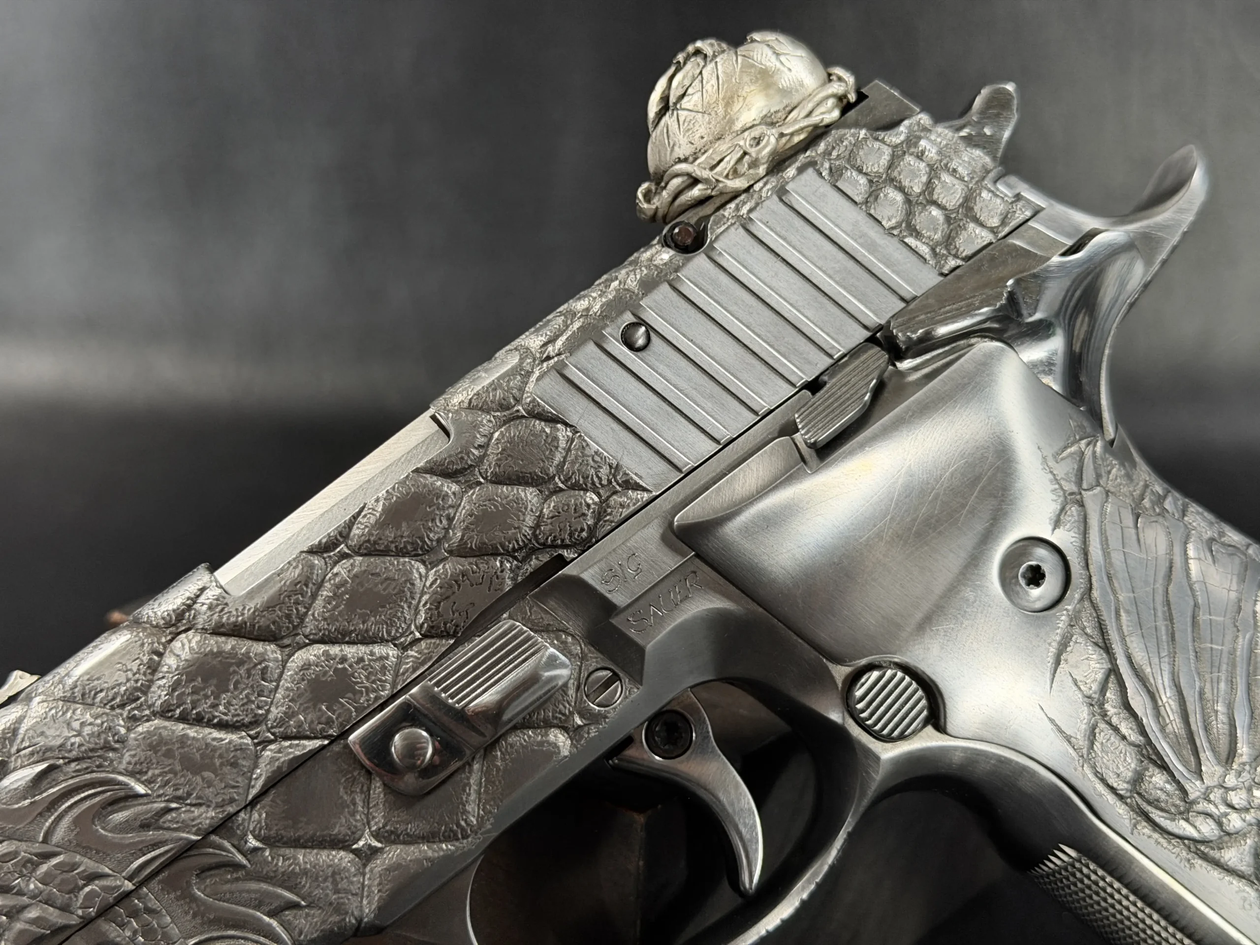 SIG Sauer P226 X Five Dragon High Relief Engraving