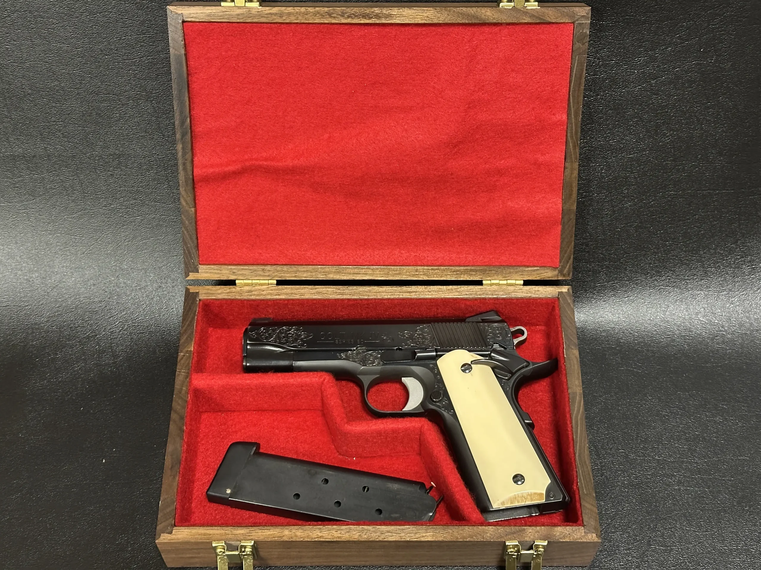 Colt Combat Commander Ivory Grips Engraved