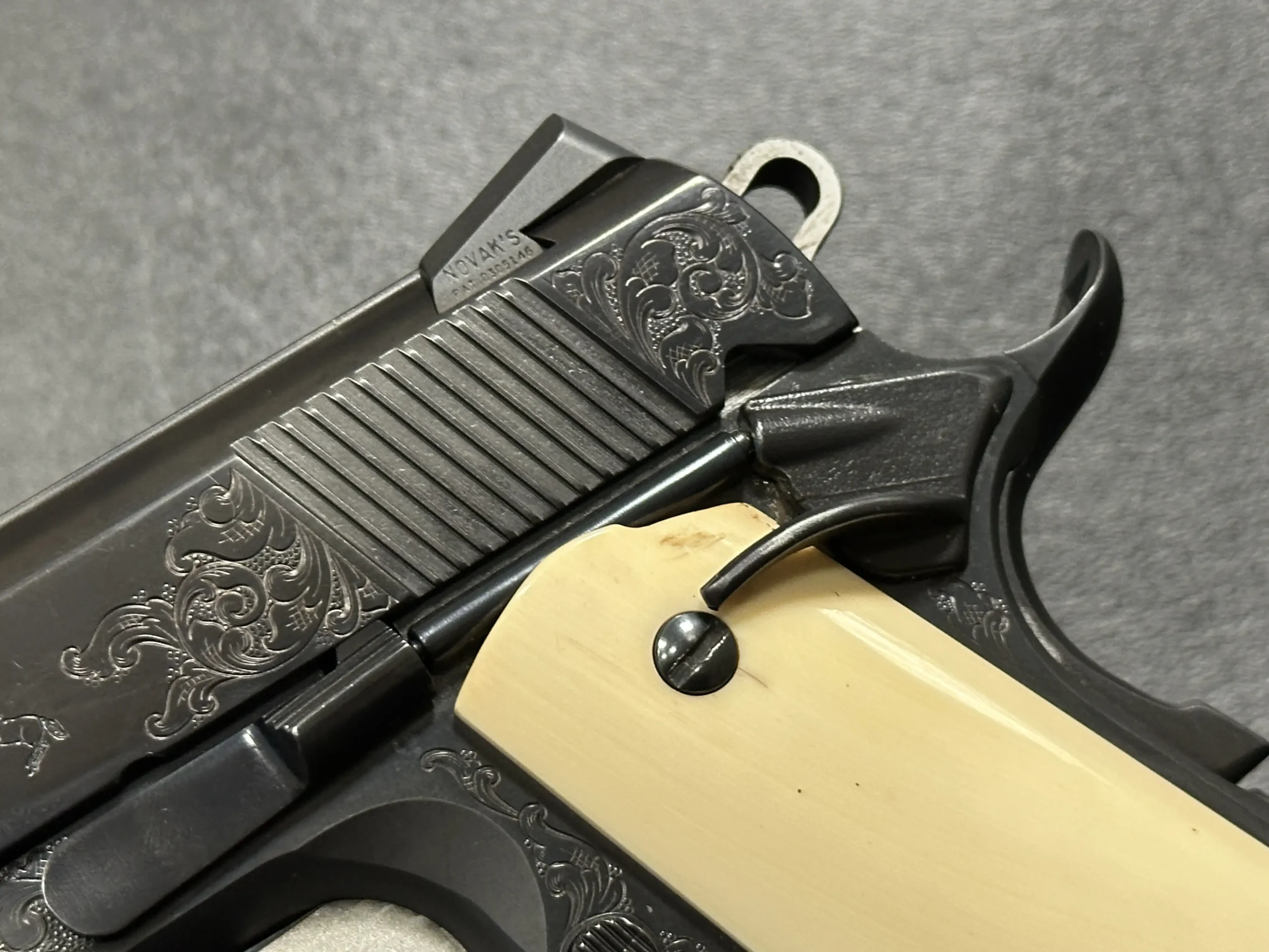 Colt Commander Hand Engraved Slide Detail