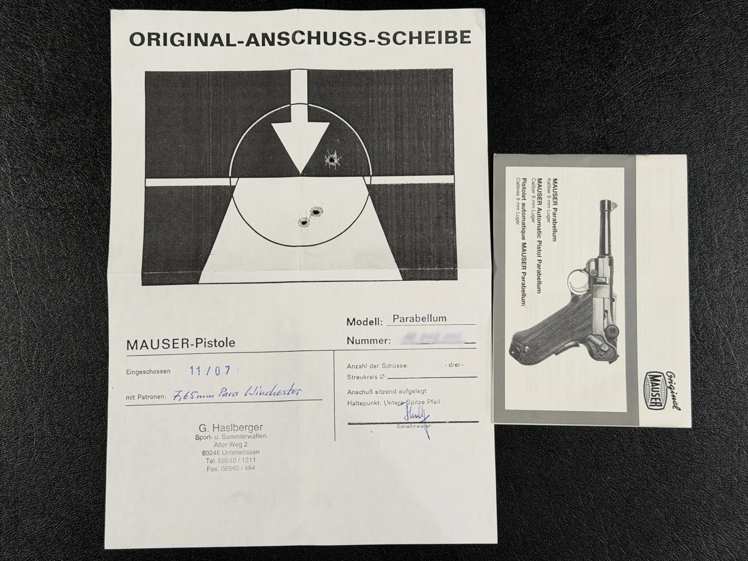 Mauser IWA 89 Presentation Luger