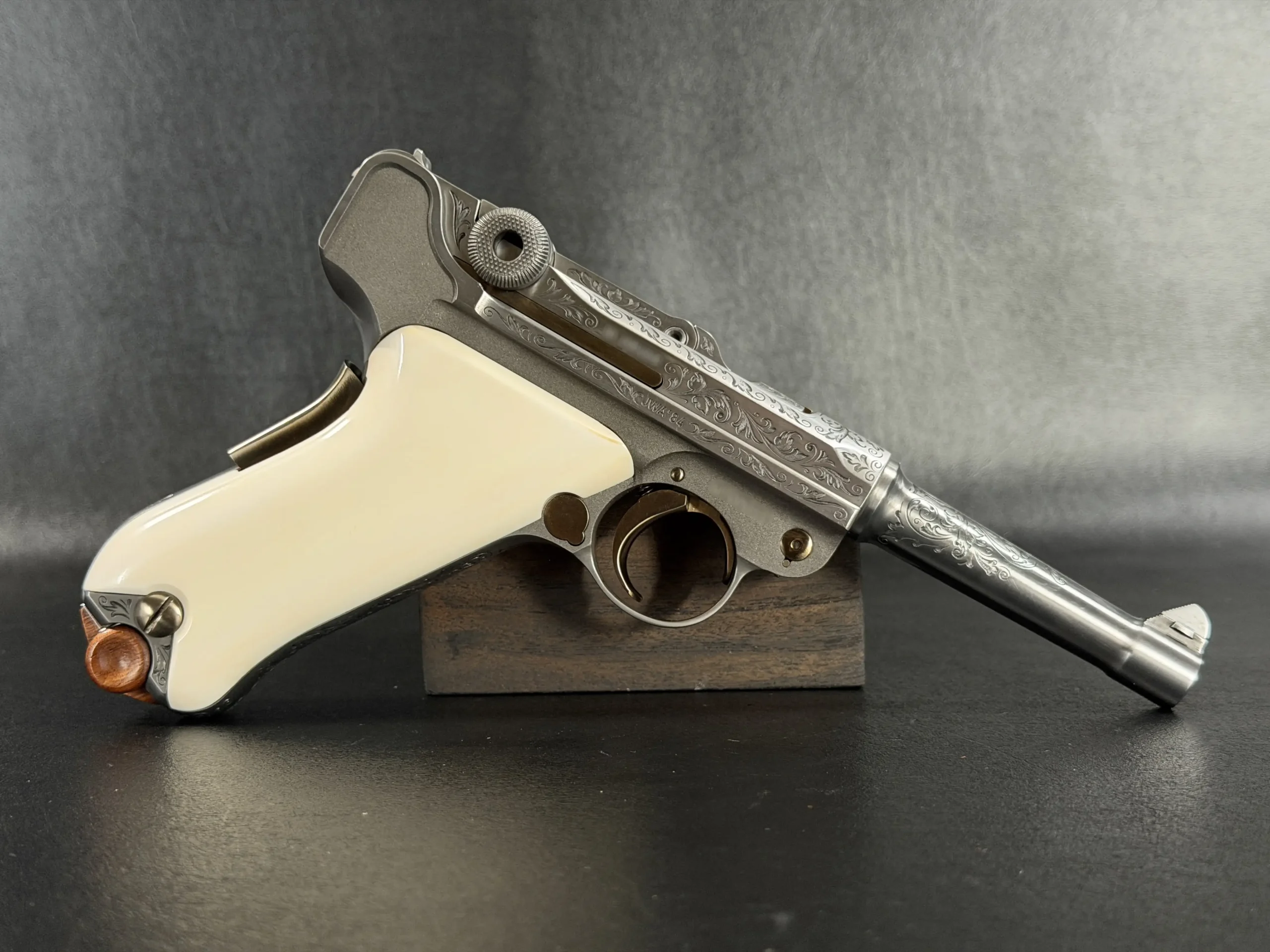 Mauser P08 IWA 84 Luger Engraved Right Side