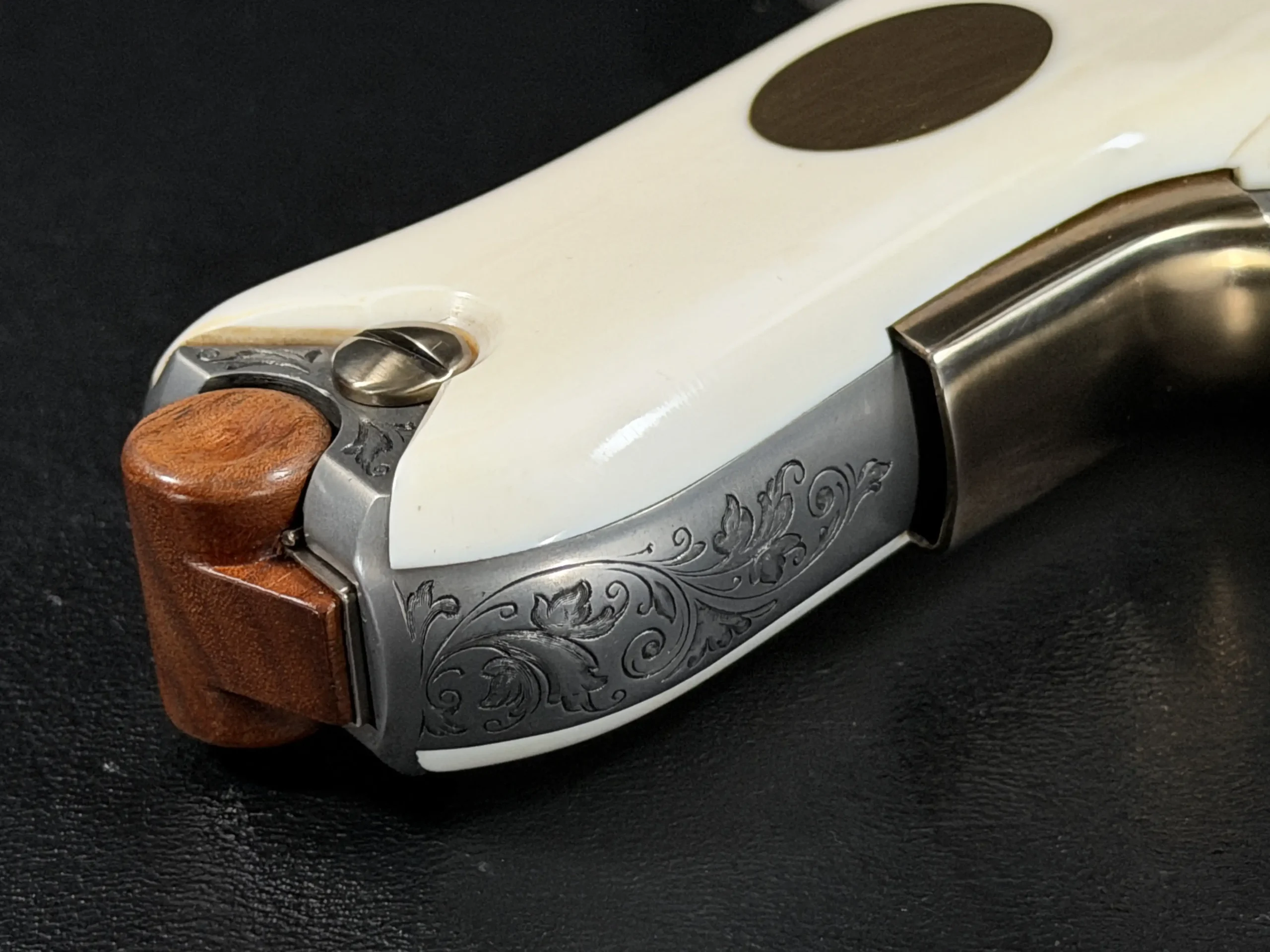 Mauser P08 IWA 84 Luger Grip Medallion Detail