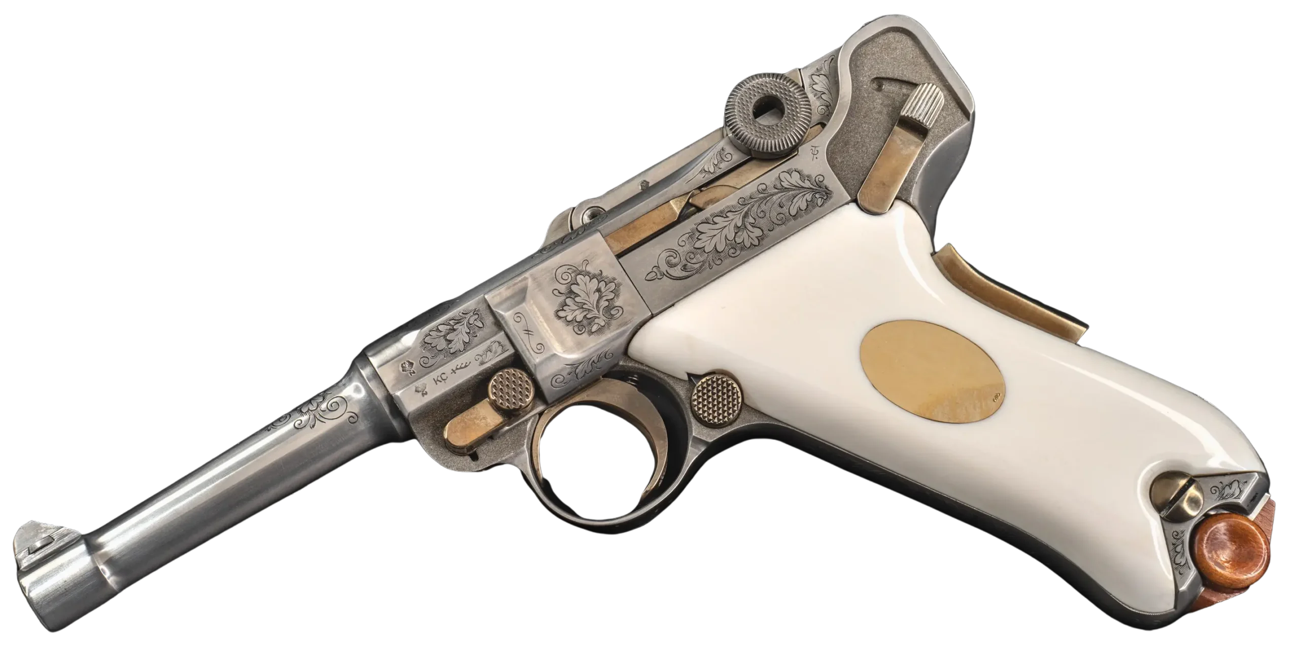 Mauser P08 IWA Edition 1985 | Engraved Gold Pearl Pistol