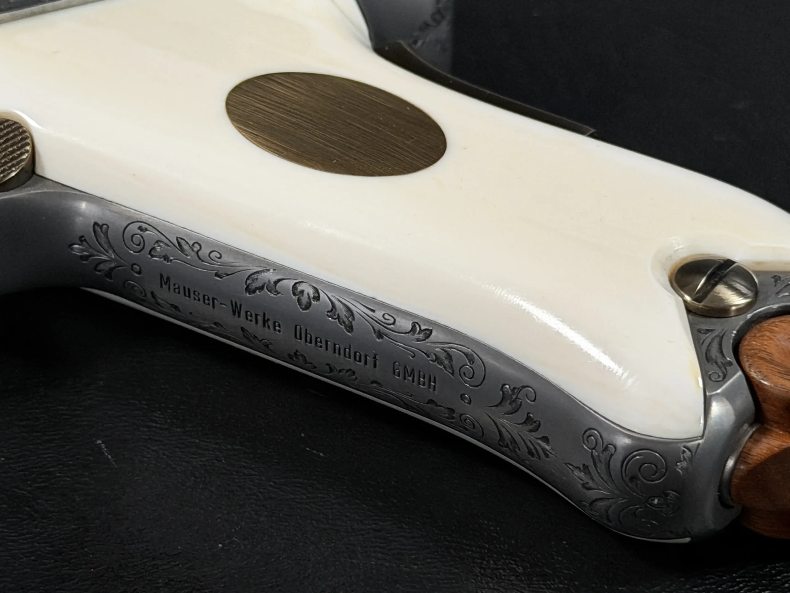 Mauser P08 Scroll Engraved Luger Close Detail