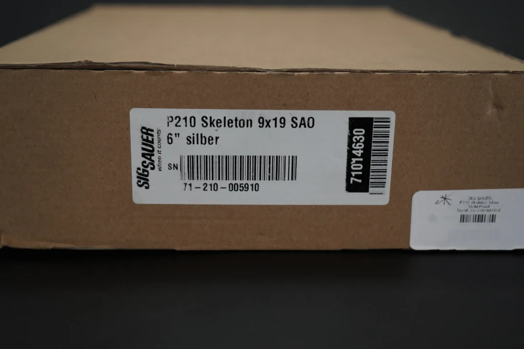 SIG P210 Skeleton Box SN 71-210-005910