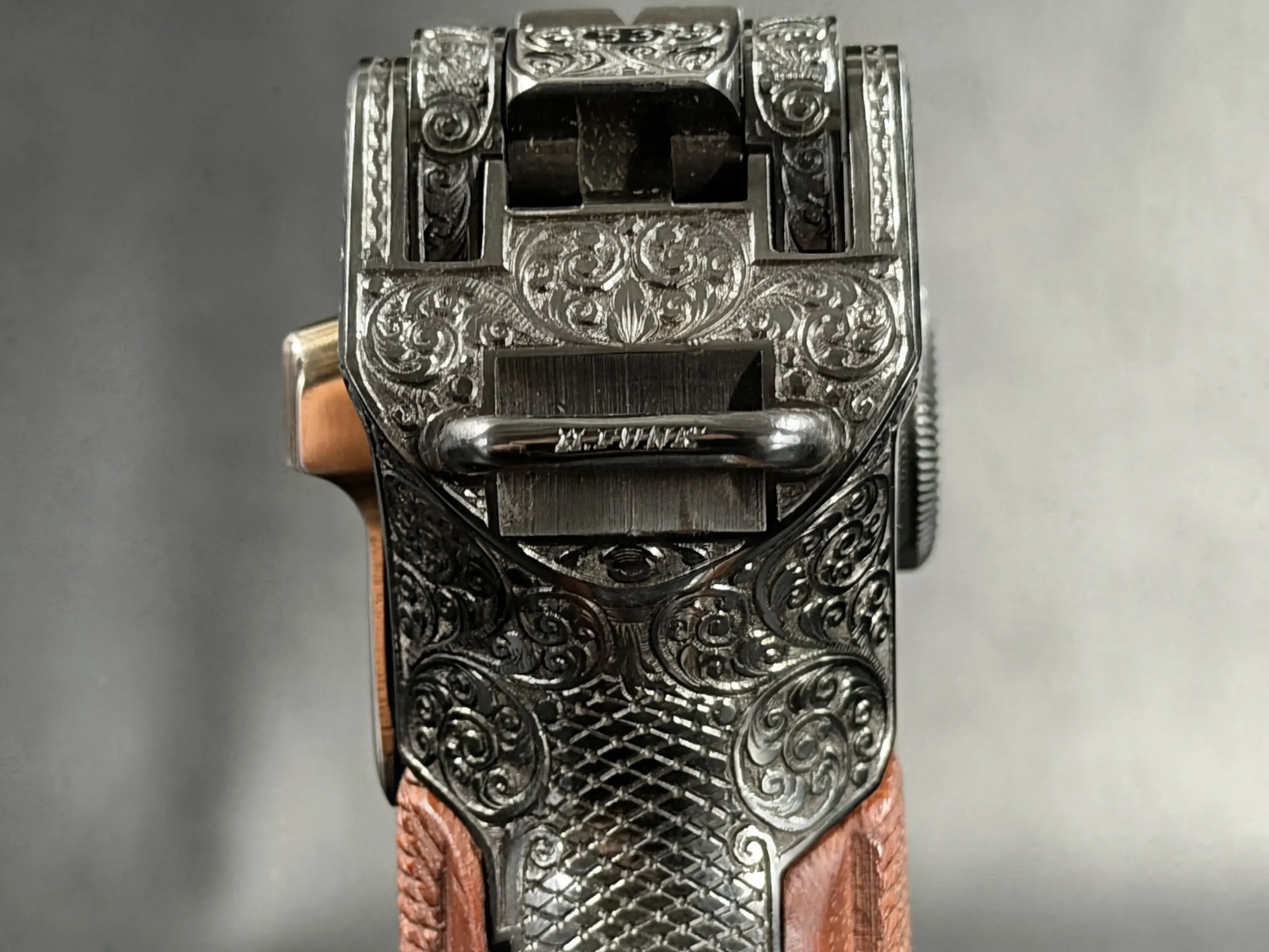 1917 DWM engraved Luger top view