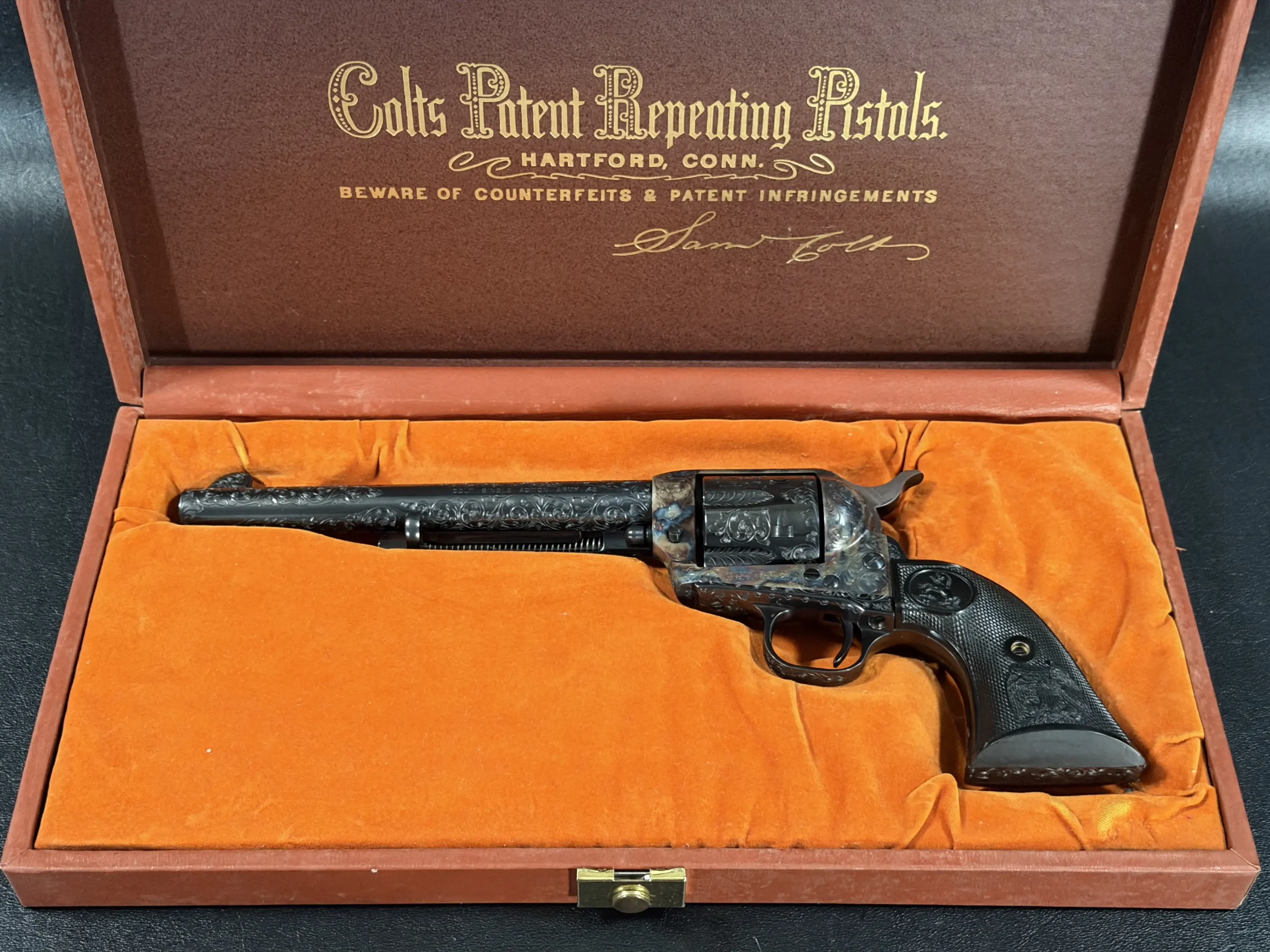 1978 Royal Blue Colt SAA Master D Engraved 45 Colt