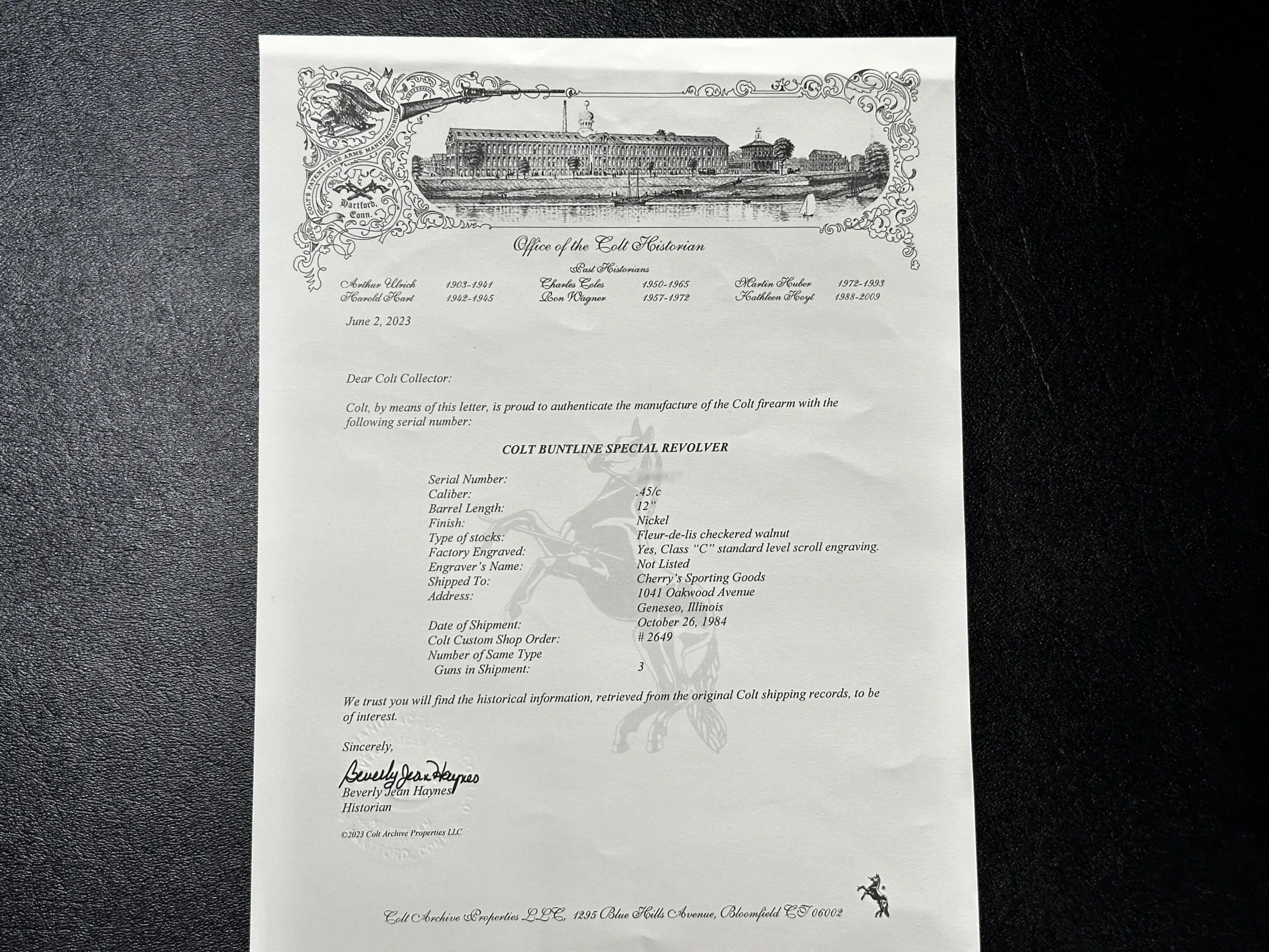 Colt Buntline Special Engraved 45 Colt