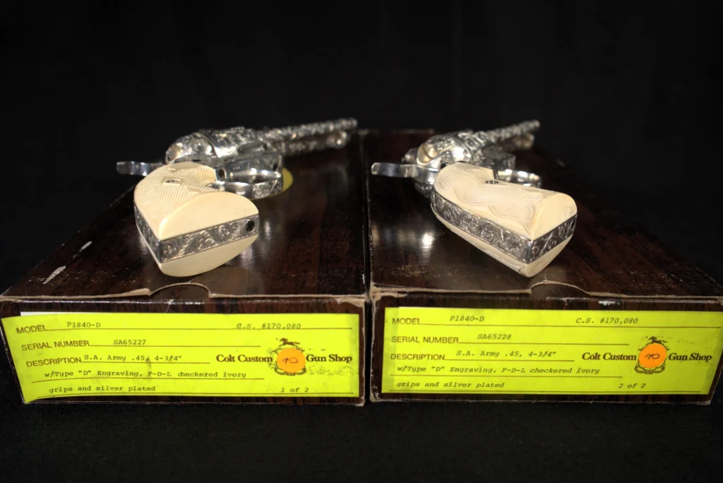 Colt SAA Consecutively Serialized Class D Factory Master Engraved Pair Box