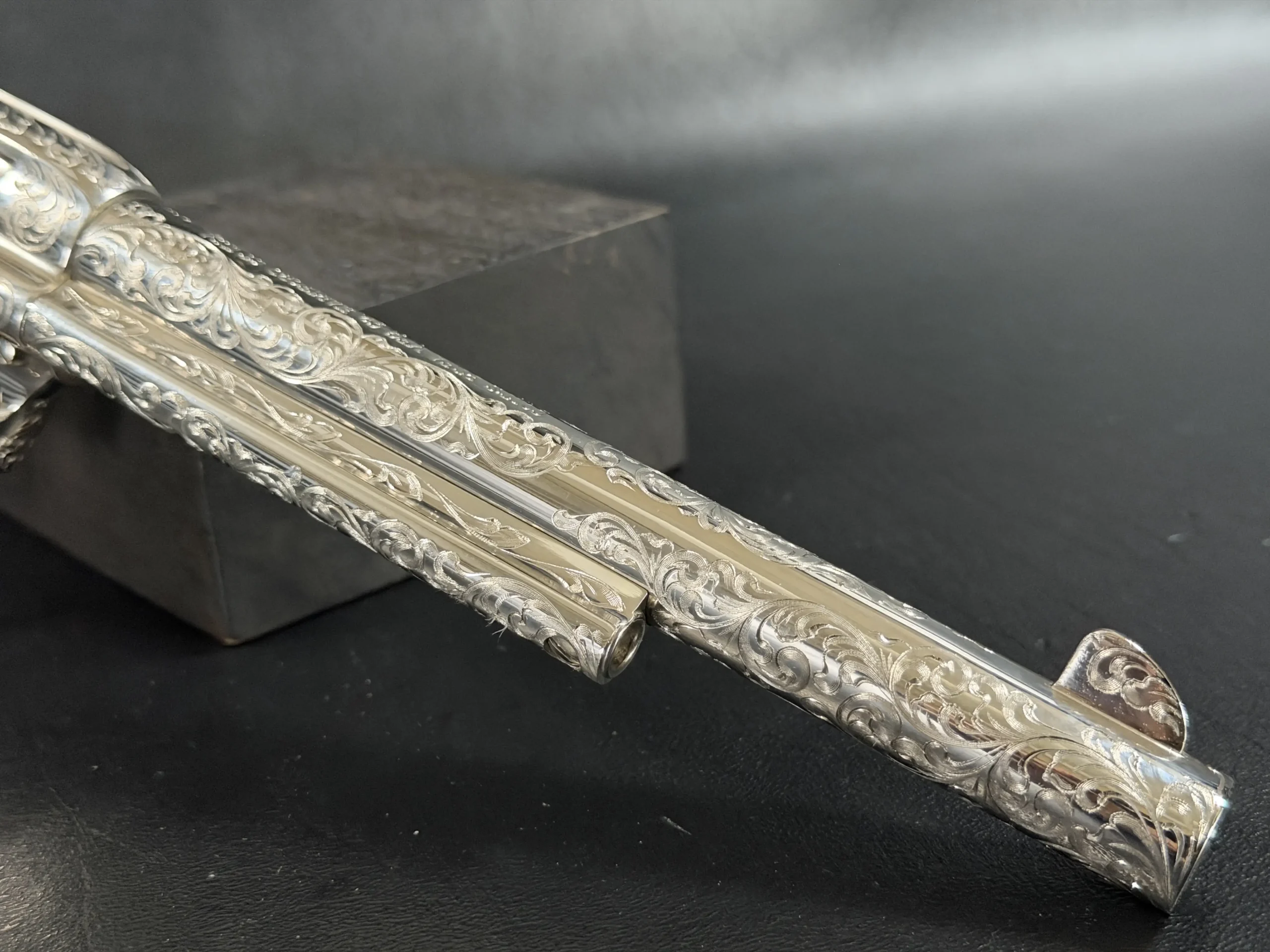 Colt SAA High Polish Nickel Engraved Revolver