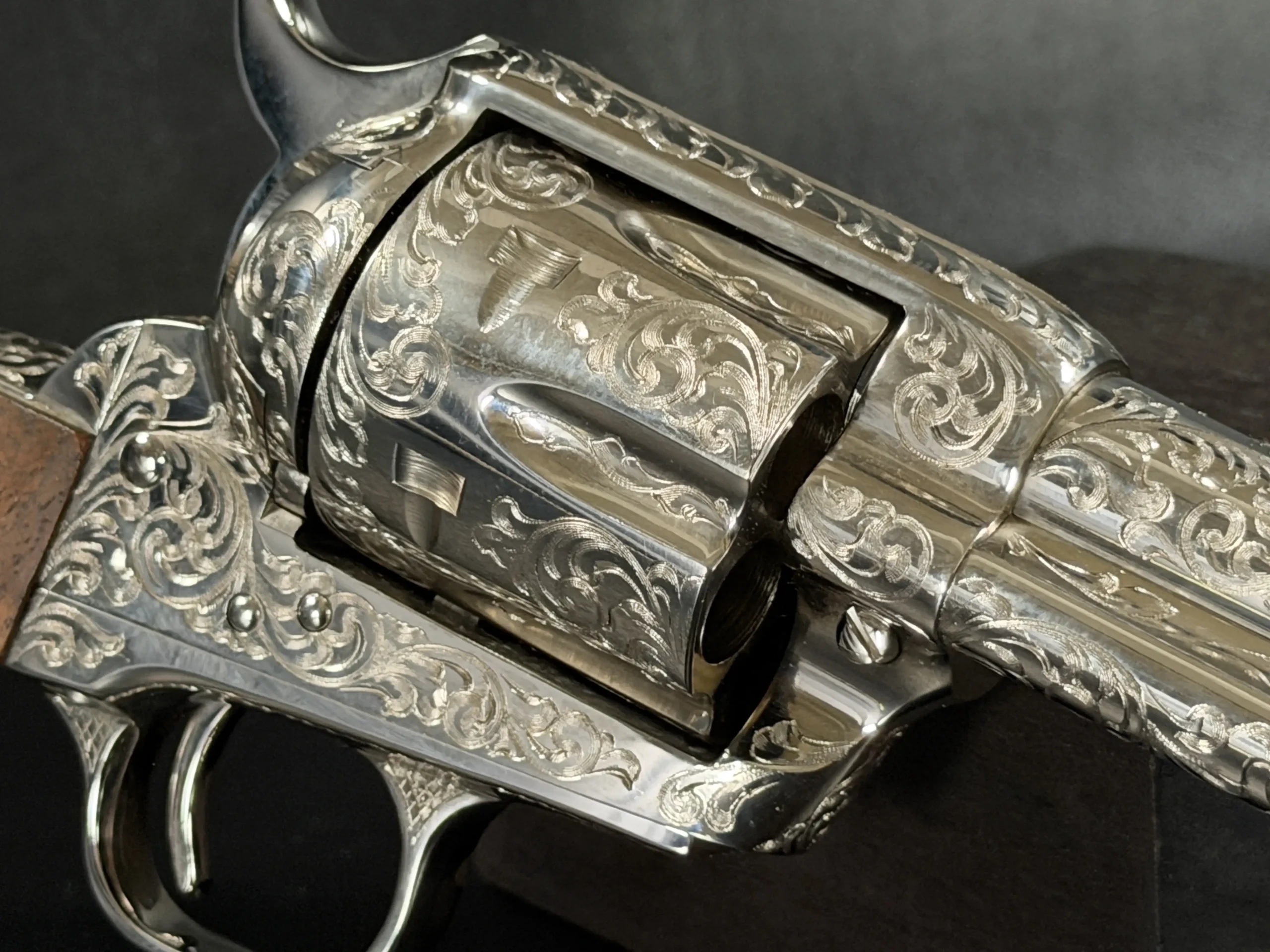 Colt SAA Nickel Engraved Custom Shop Revolver
