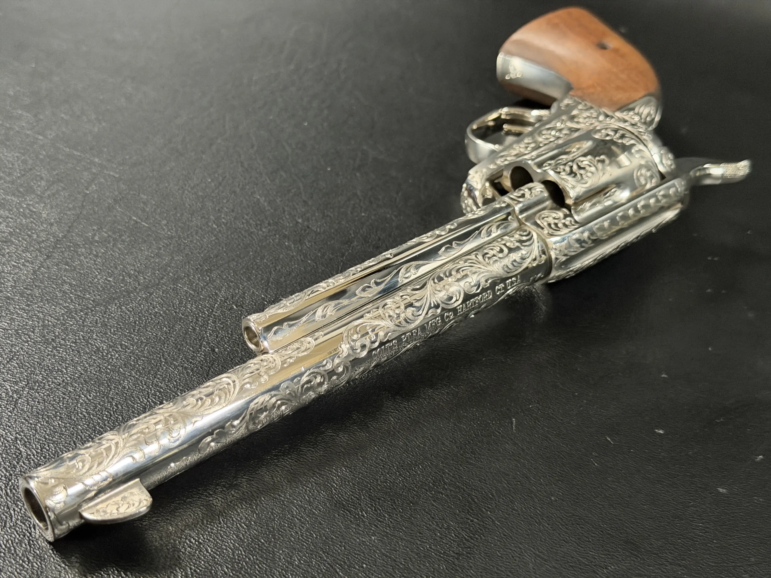 Colt Single Action Army Engraved Nickel Revolver