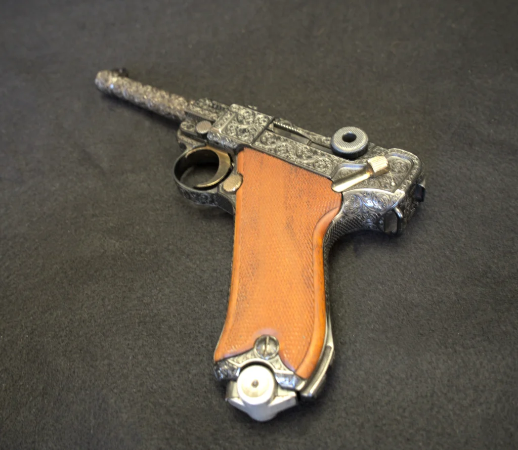 DWM Luger P08 Engraved Left Serial 4453
