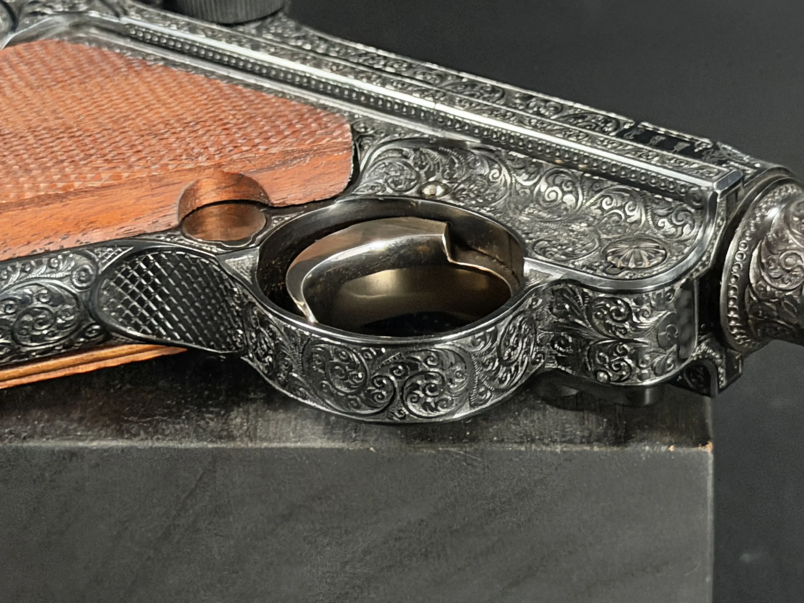 DWM Luger engraved frame close view
