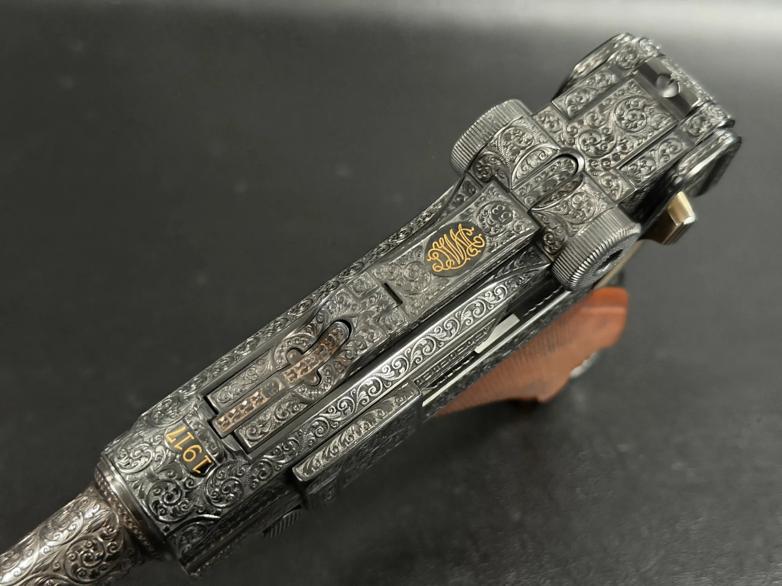 DWM Luger engraved rear toggle initials