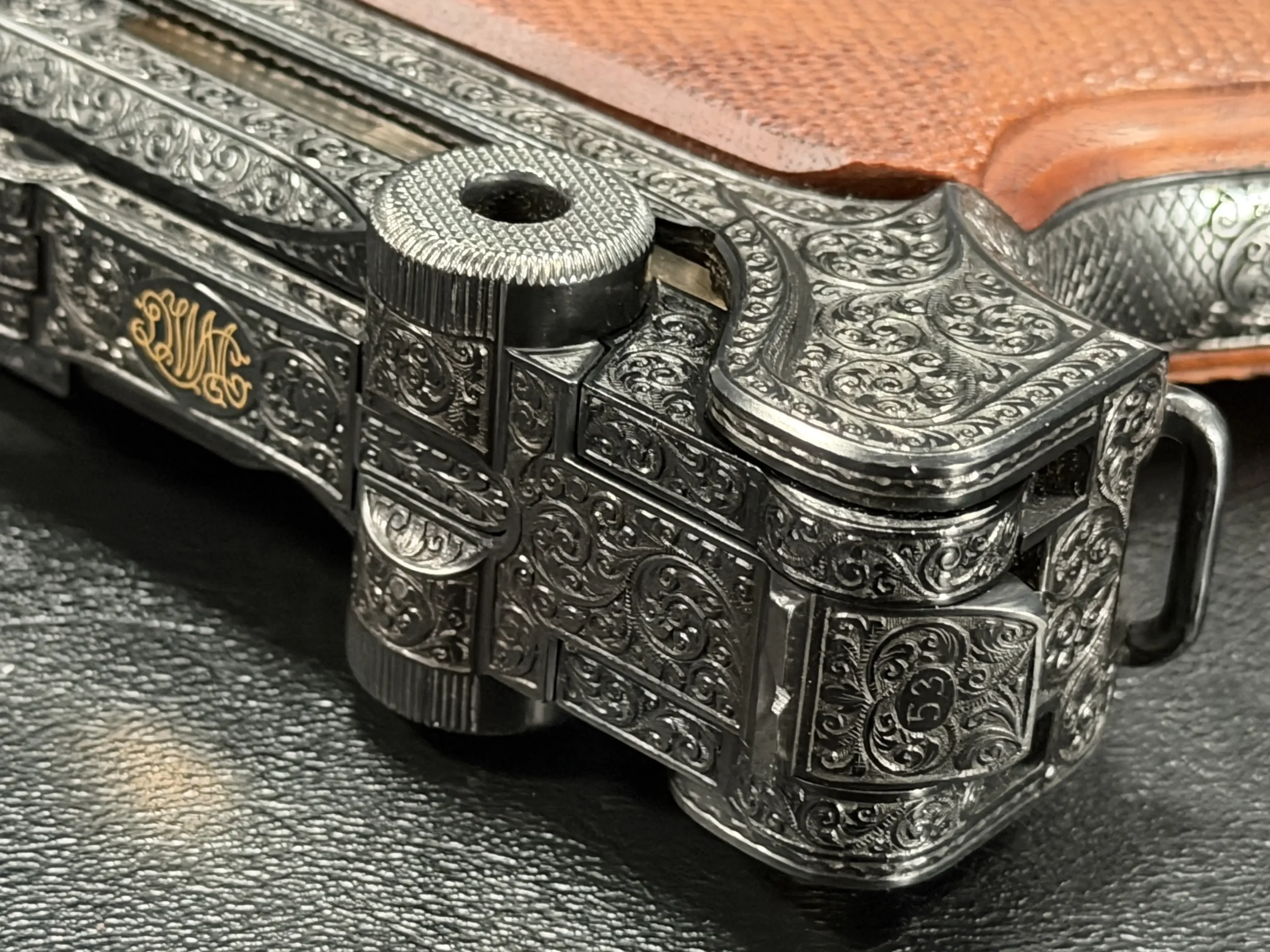 DWM Luger engraved receiver close up