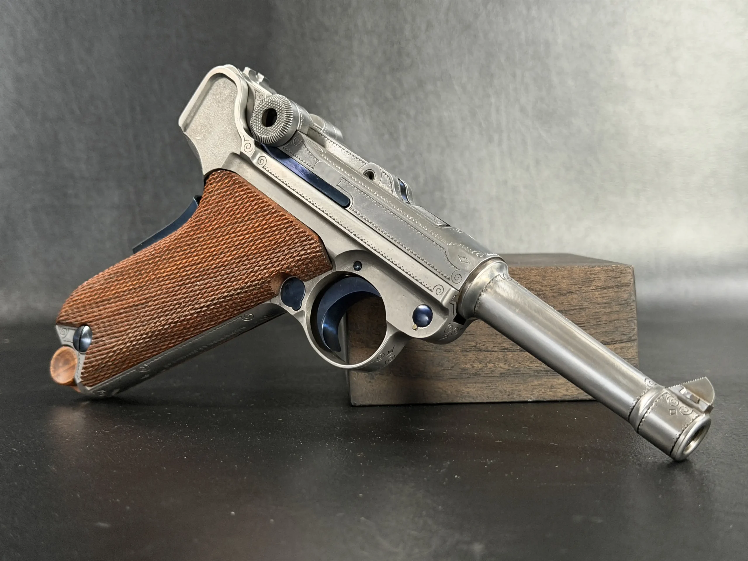 Mauser P08 Engraved Barrel Detail 7.65mm