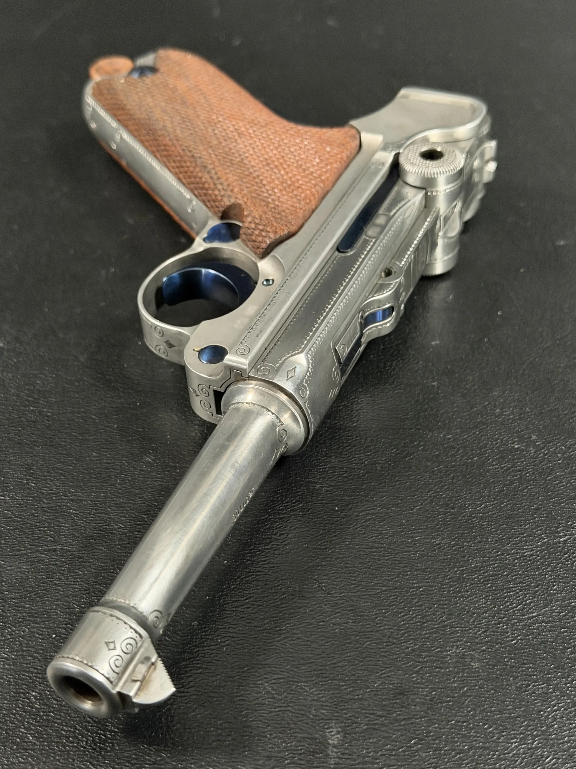 Mauser P08 Engraved Fire Blued Controls