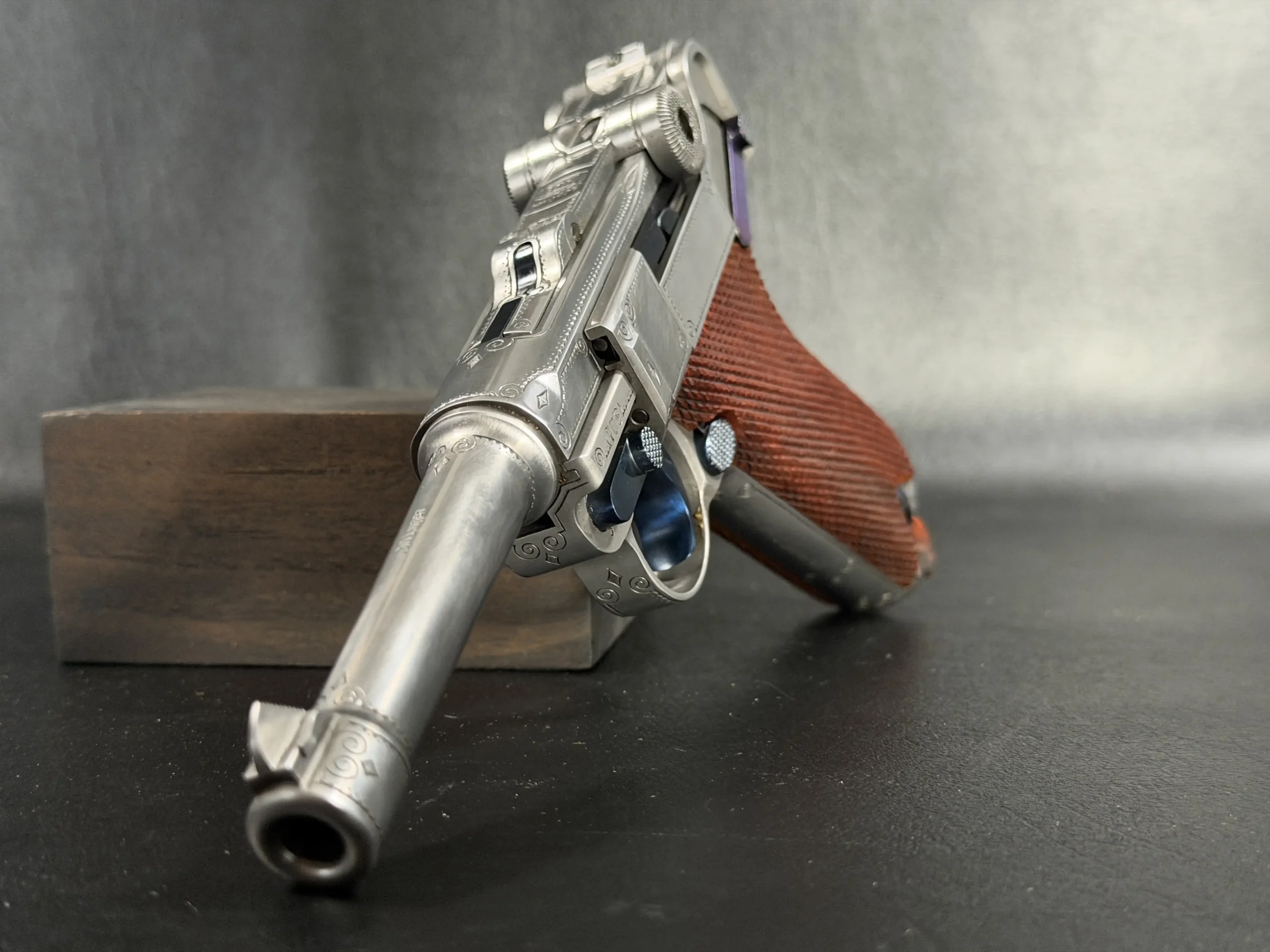 Mauser P08 Engraved Safety Lever Detail