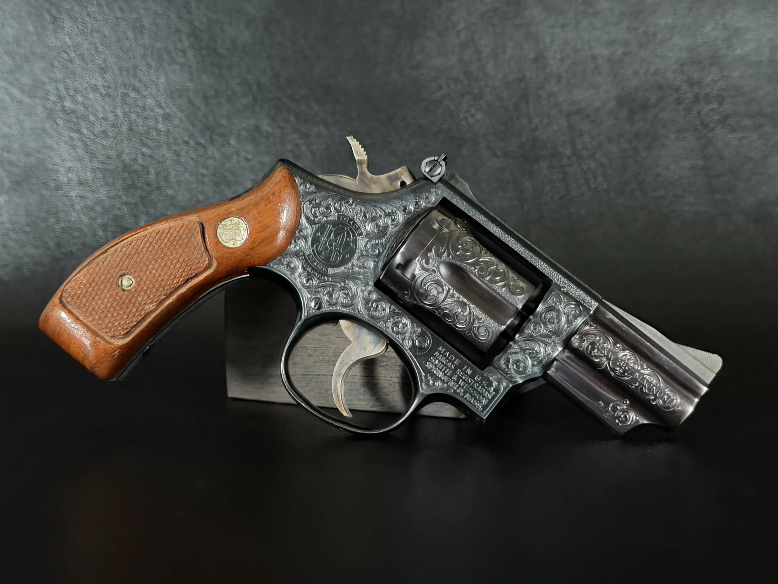 Engraved Smith and Wesson Model 19 3 K Frame