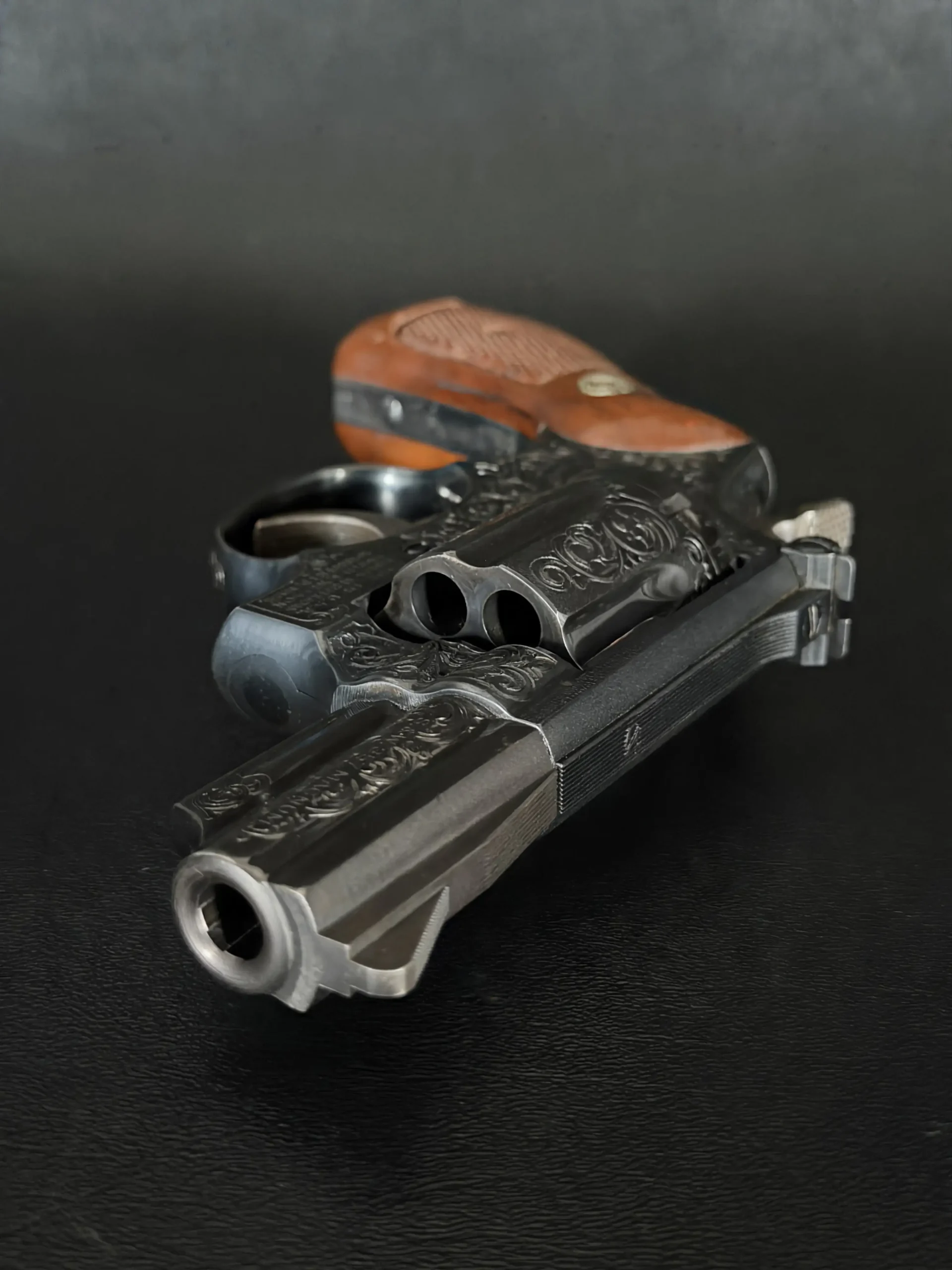 Smith and Wesson Model 19 3 Engraved Barrel Detail