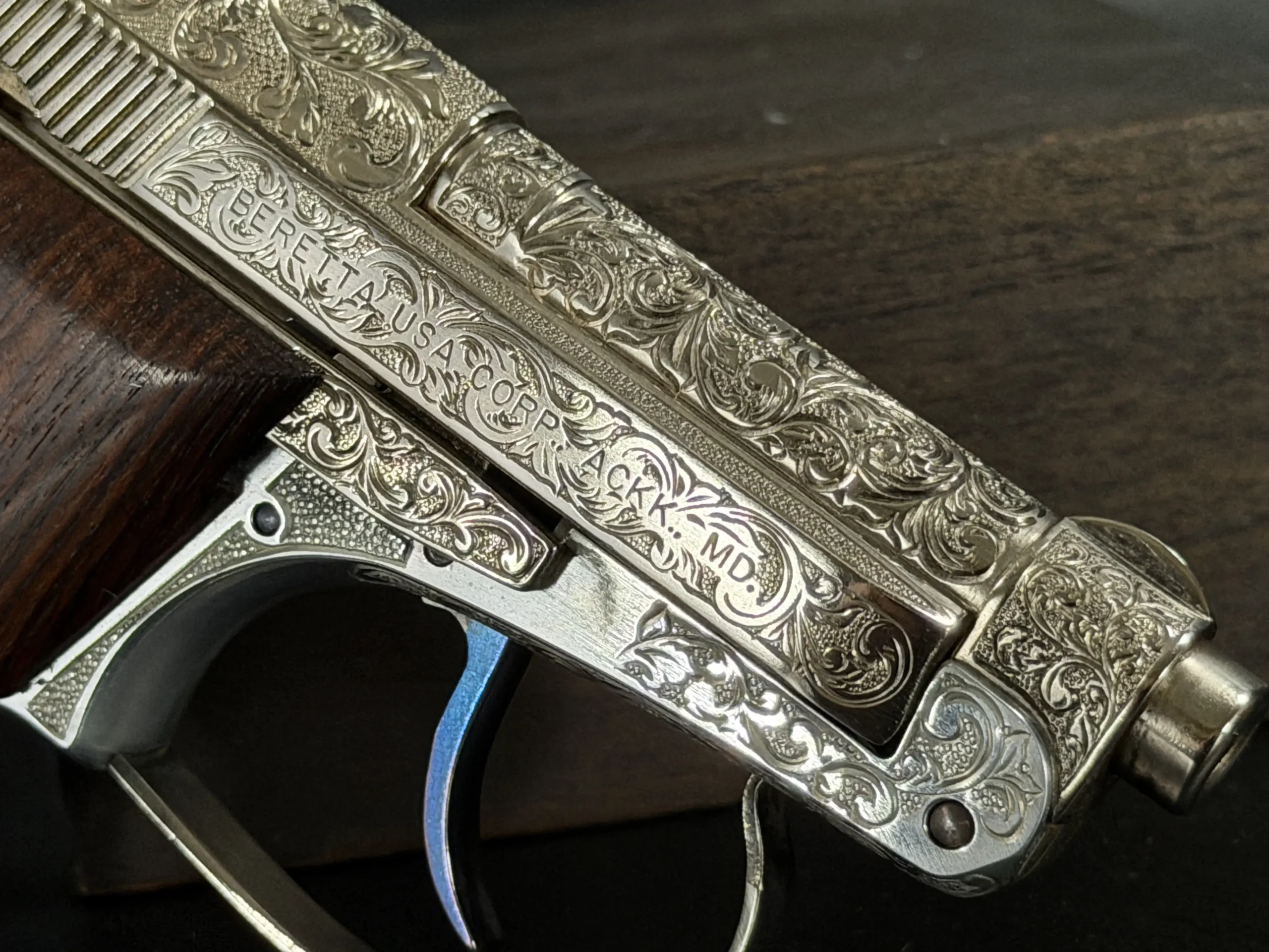 Beretta 21A presentation engraved pistol
