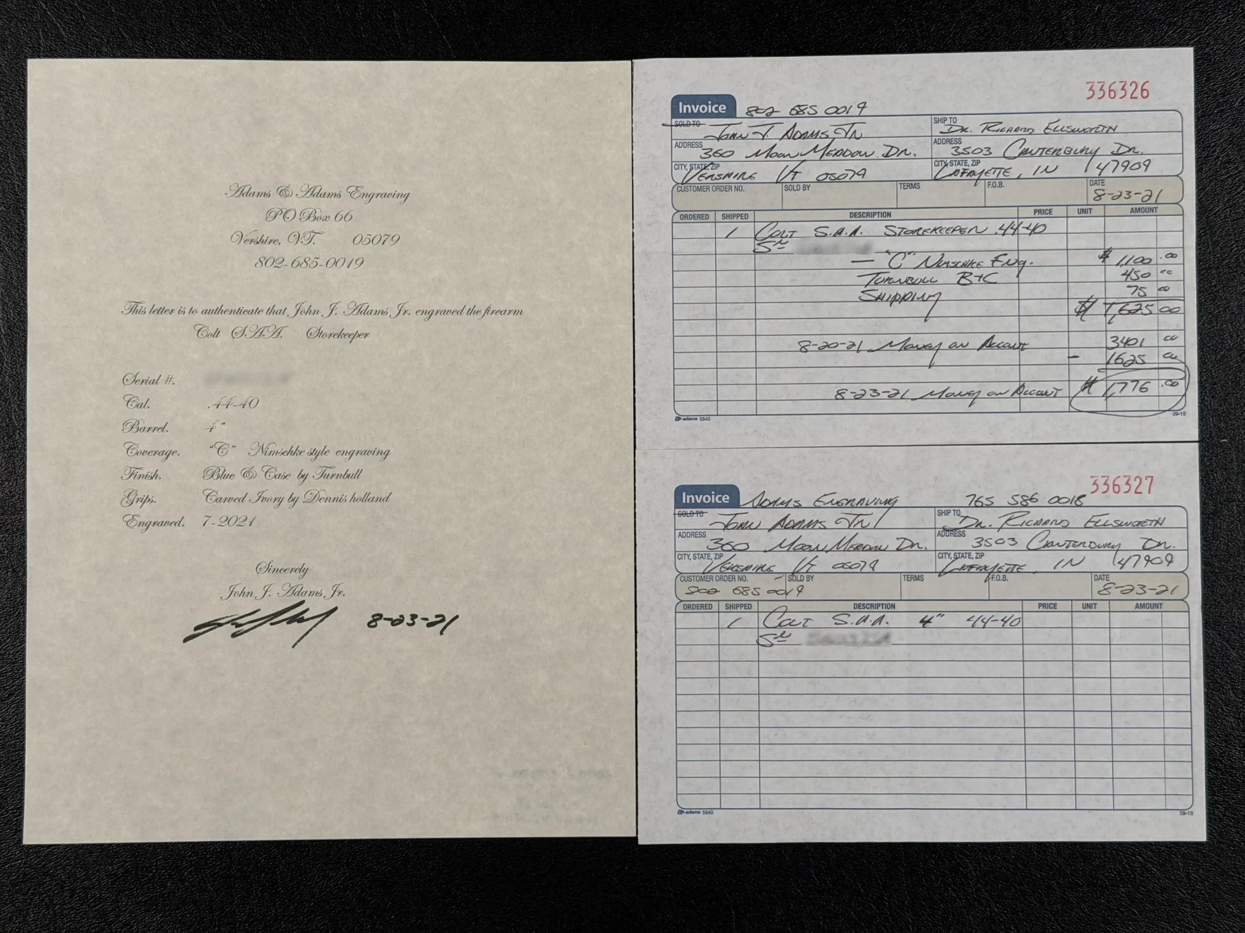 Colt 3rd Generation Storekeeper 45 Colt Engraved Pair