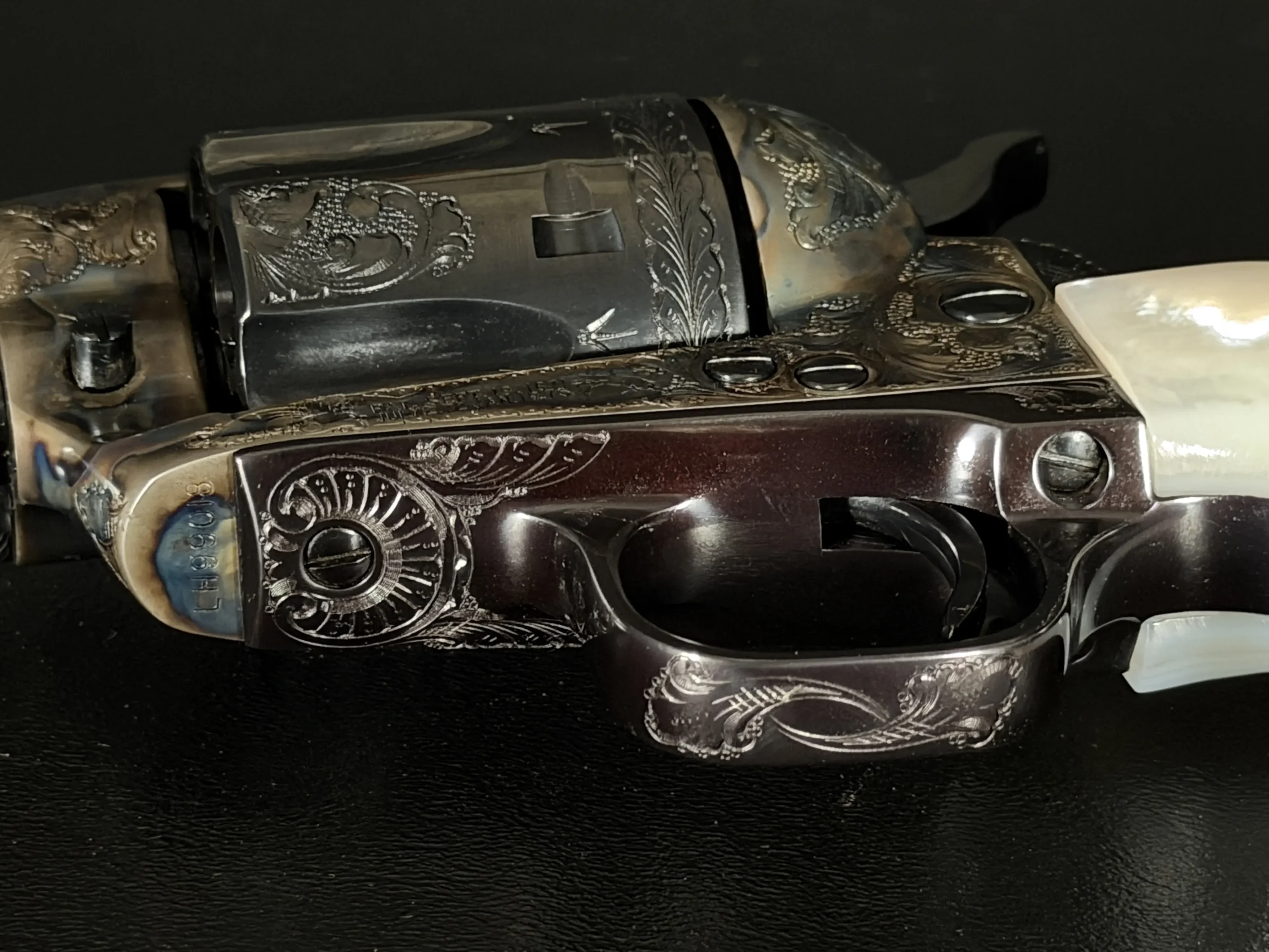 Factory Engraved 3rd Gen Colt Single Action Army Revolver Collector Showcase