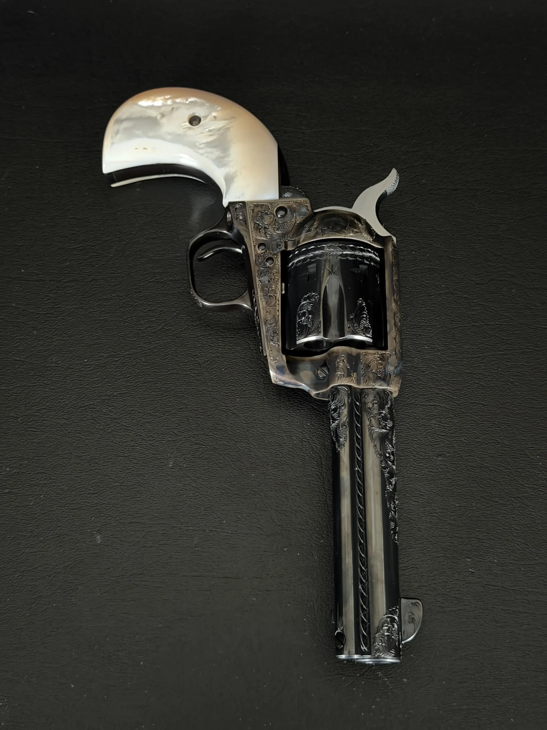 Factory Engraved 3rd Gen Colt Single Action Army Revolver Engraved Frame