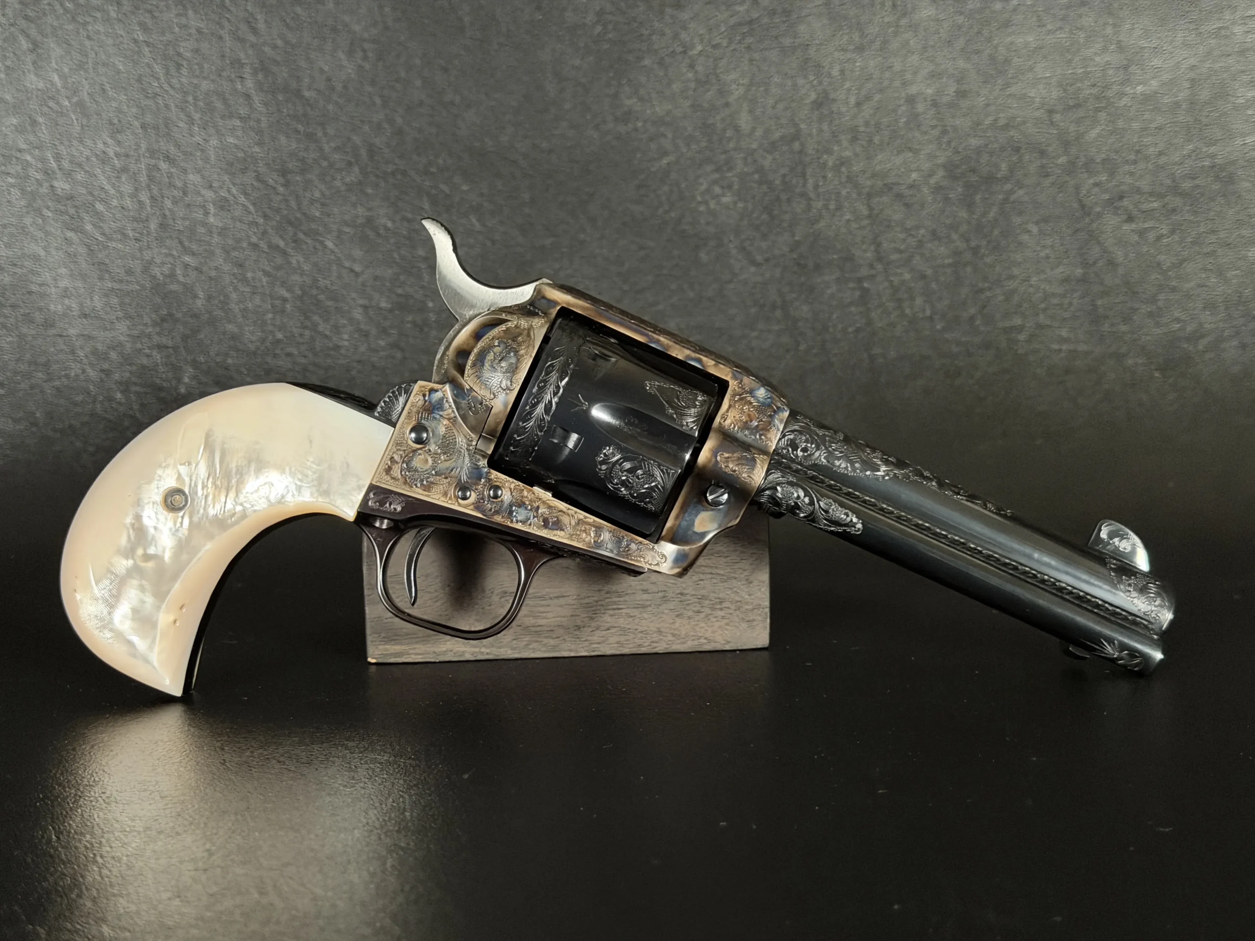 Factory Engraved 3rd Gen Colt Single Action Army Revolver Gold Inlay