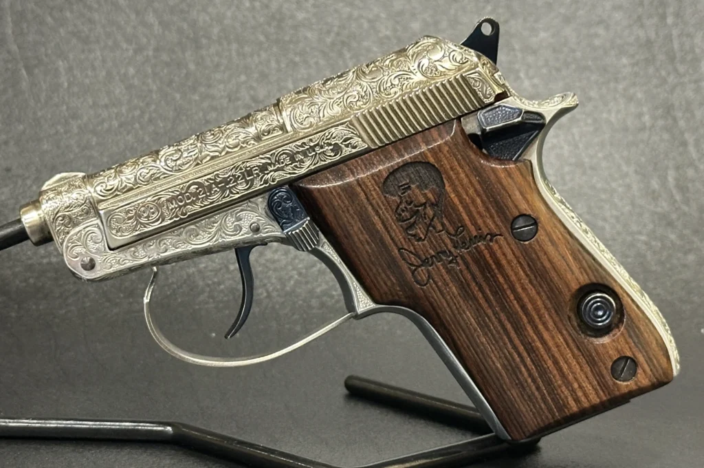 Jerry Lewis Engraved Beretta Model 21A Pistol Serial BBS39338U