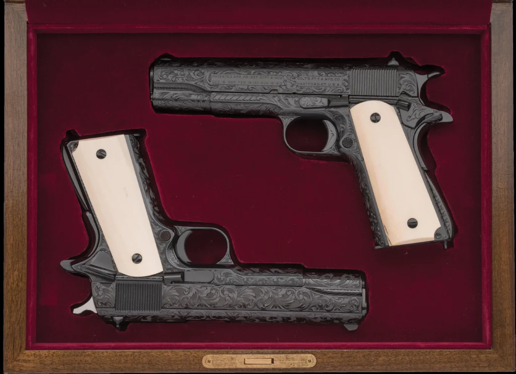 John Adams Jr. Engraved Colt 1911A1 and Colt Series 70 Government