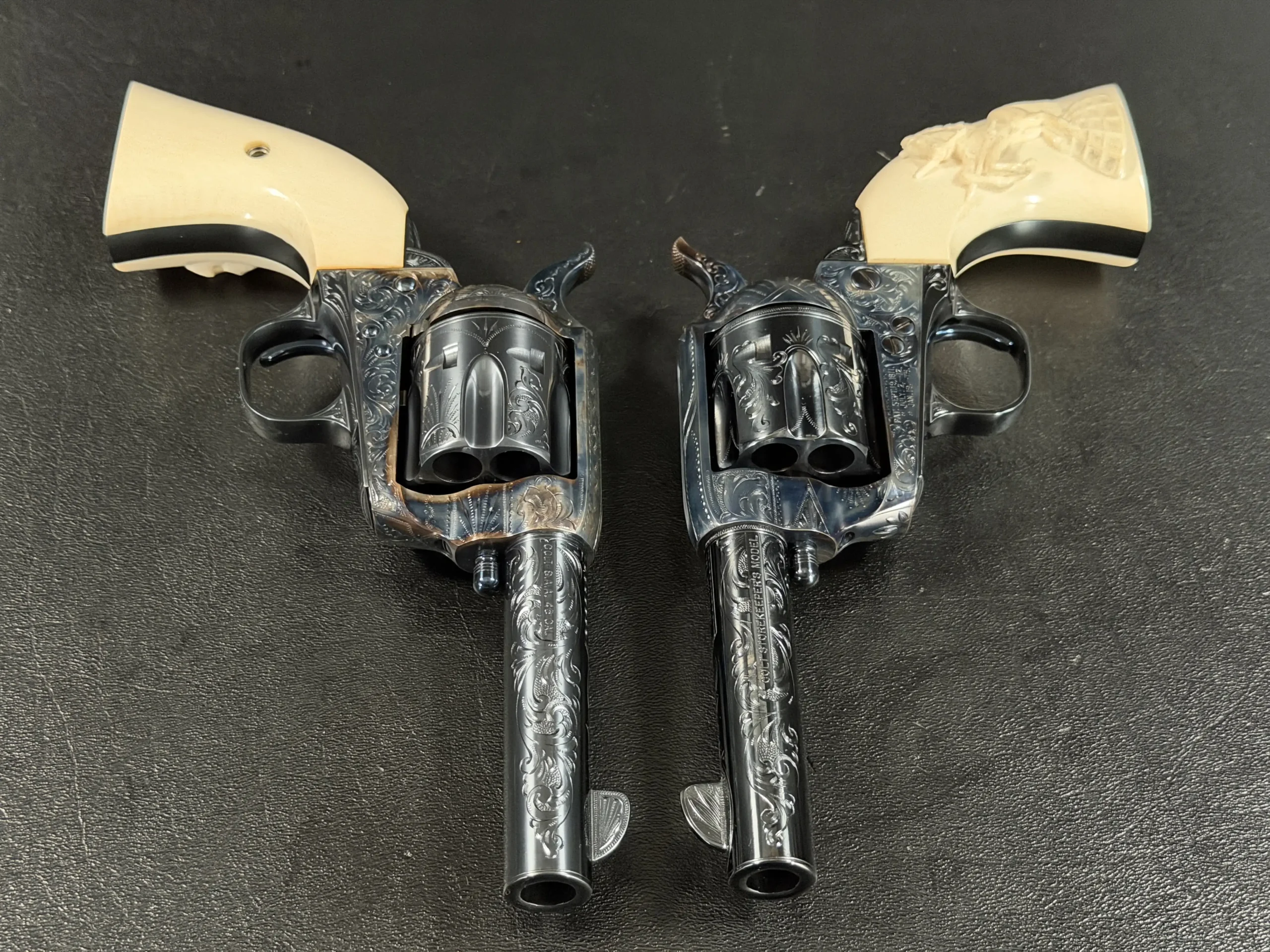 Signed Adams Engraving Colt 45 Colt Revolvers