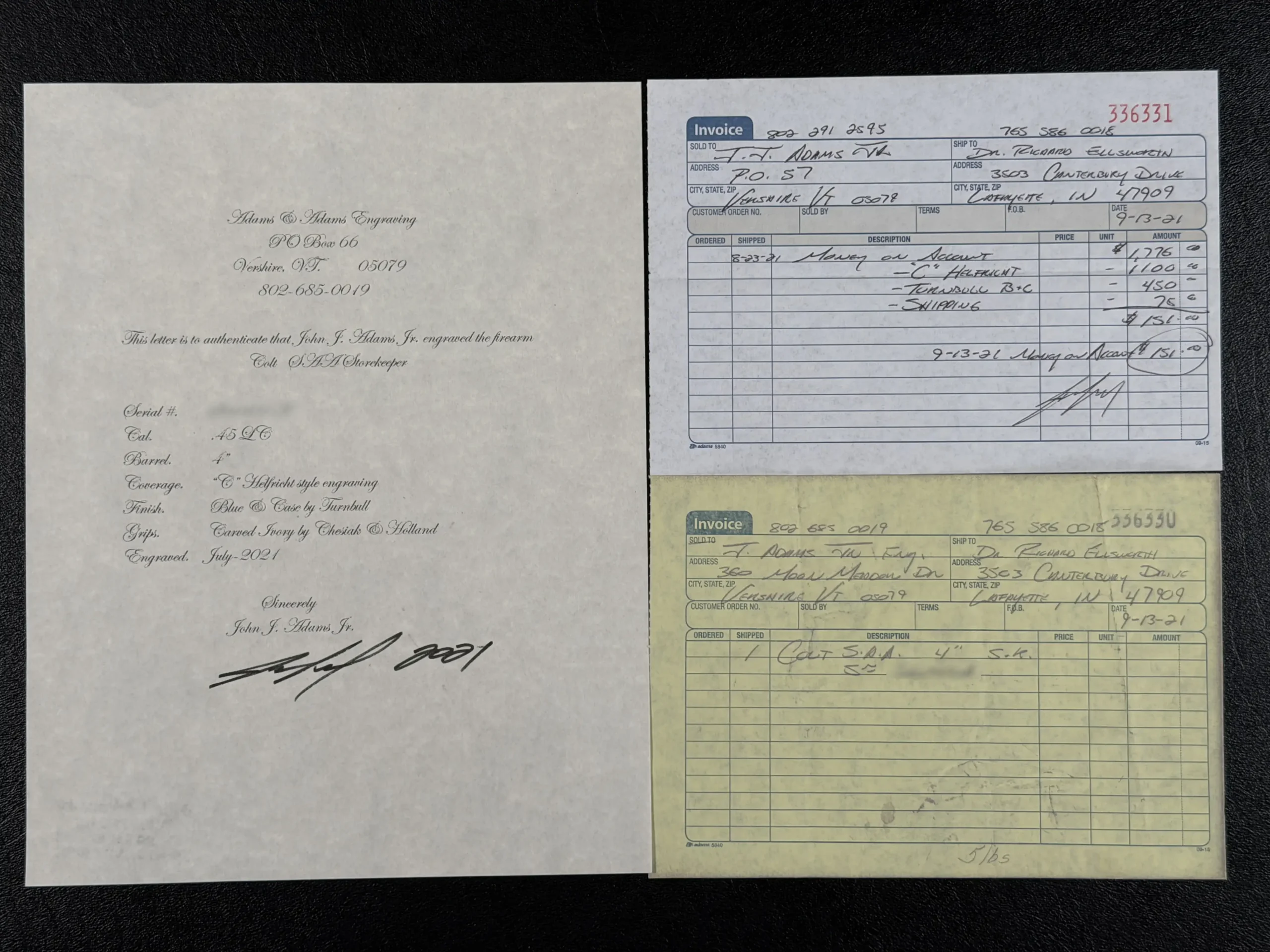 Signed Engraved Colt Single Action Army Storekeeper Pair