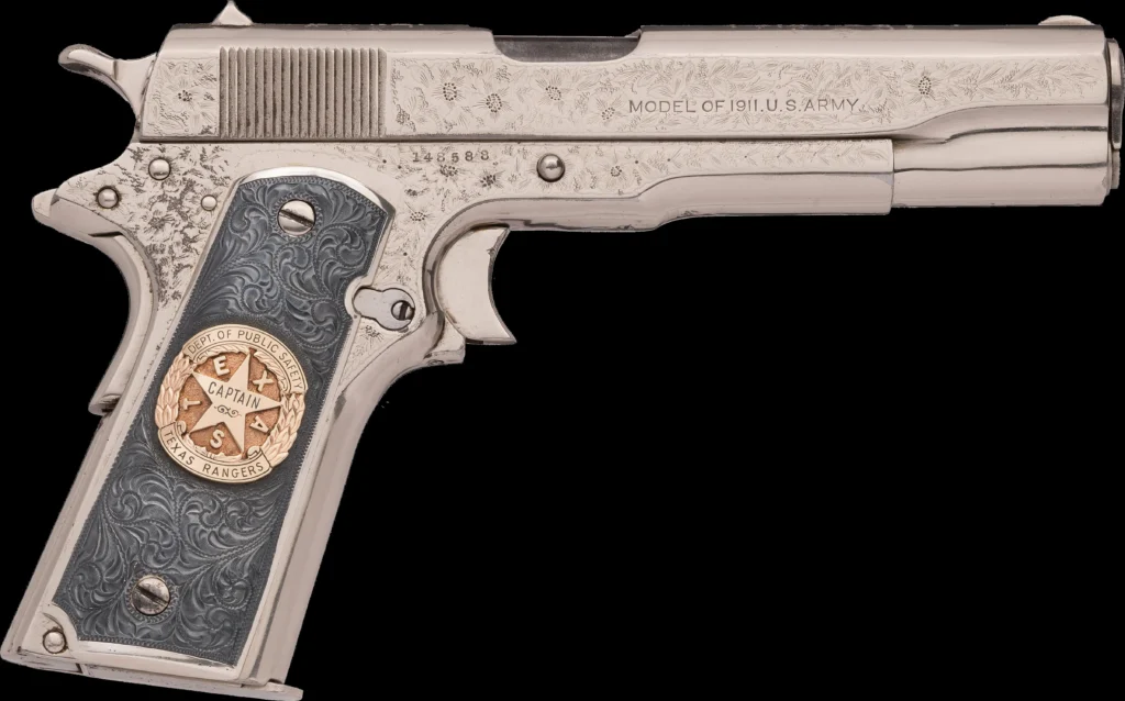 Texas Ranger Engraved Colt 1911 Pistol SN-148588