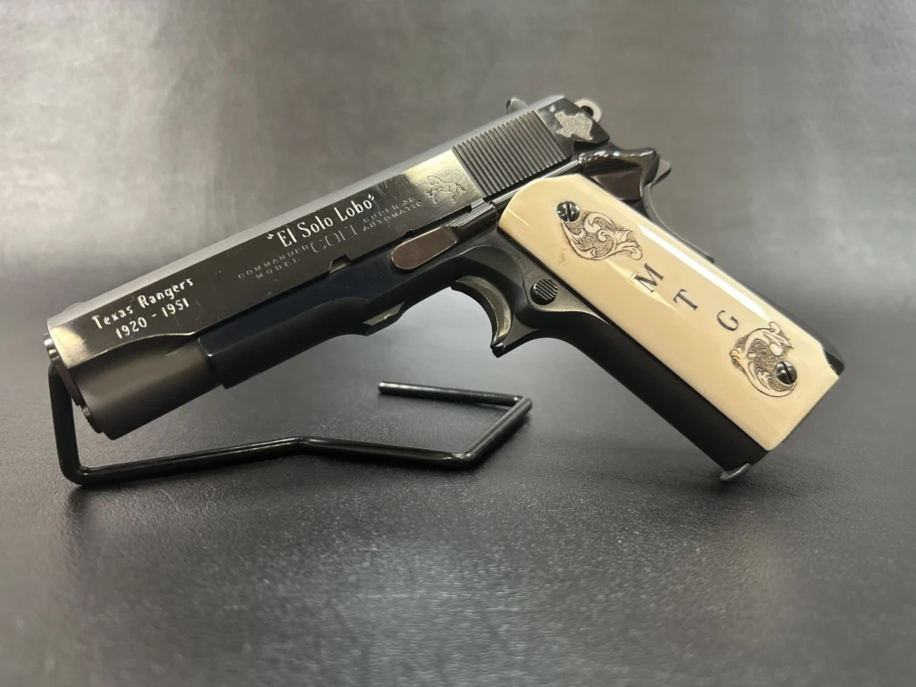 Texas Ranger Engraved Colt Lightweight Commander Pistol SN-1340