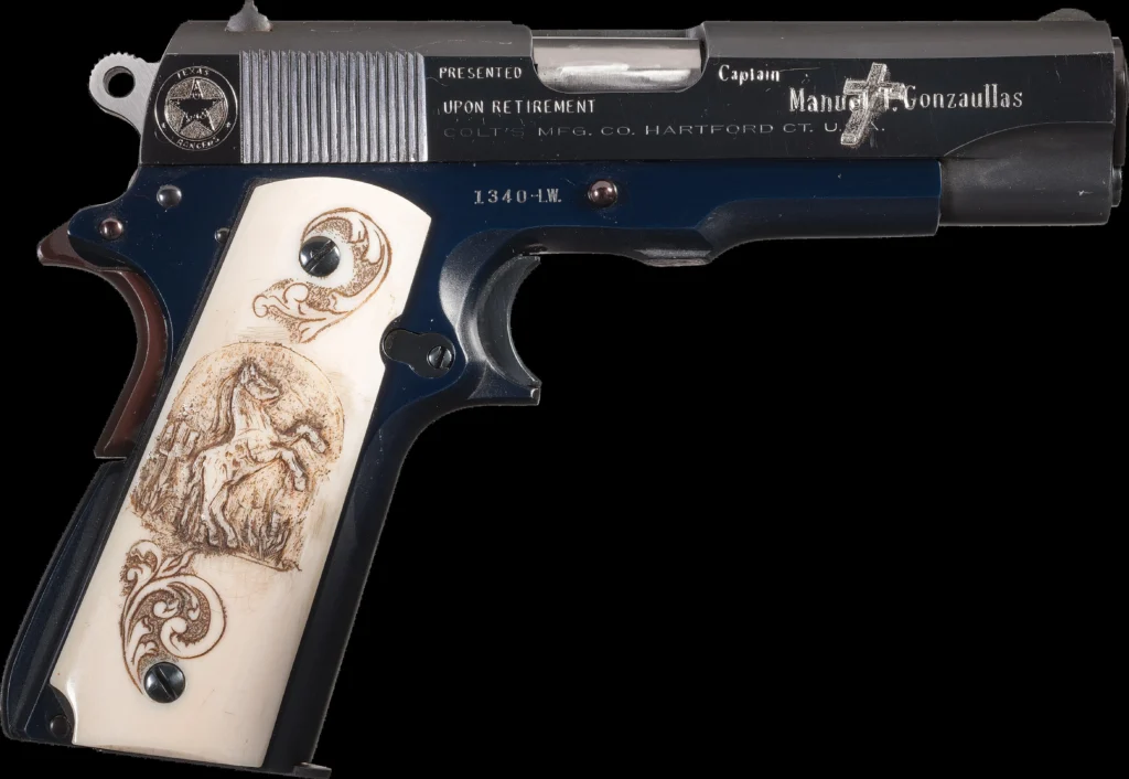 Texas Ranger Engraved Colt Lightweight Commander Pistol SN-1340-LW