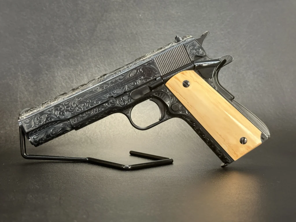 john adams jr engraved colt government model pistol 1953