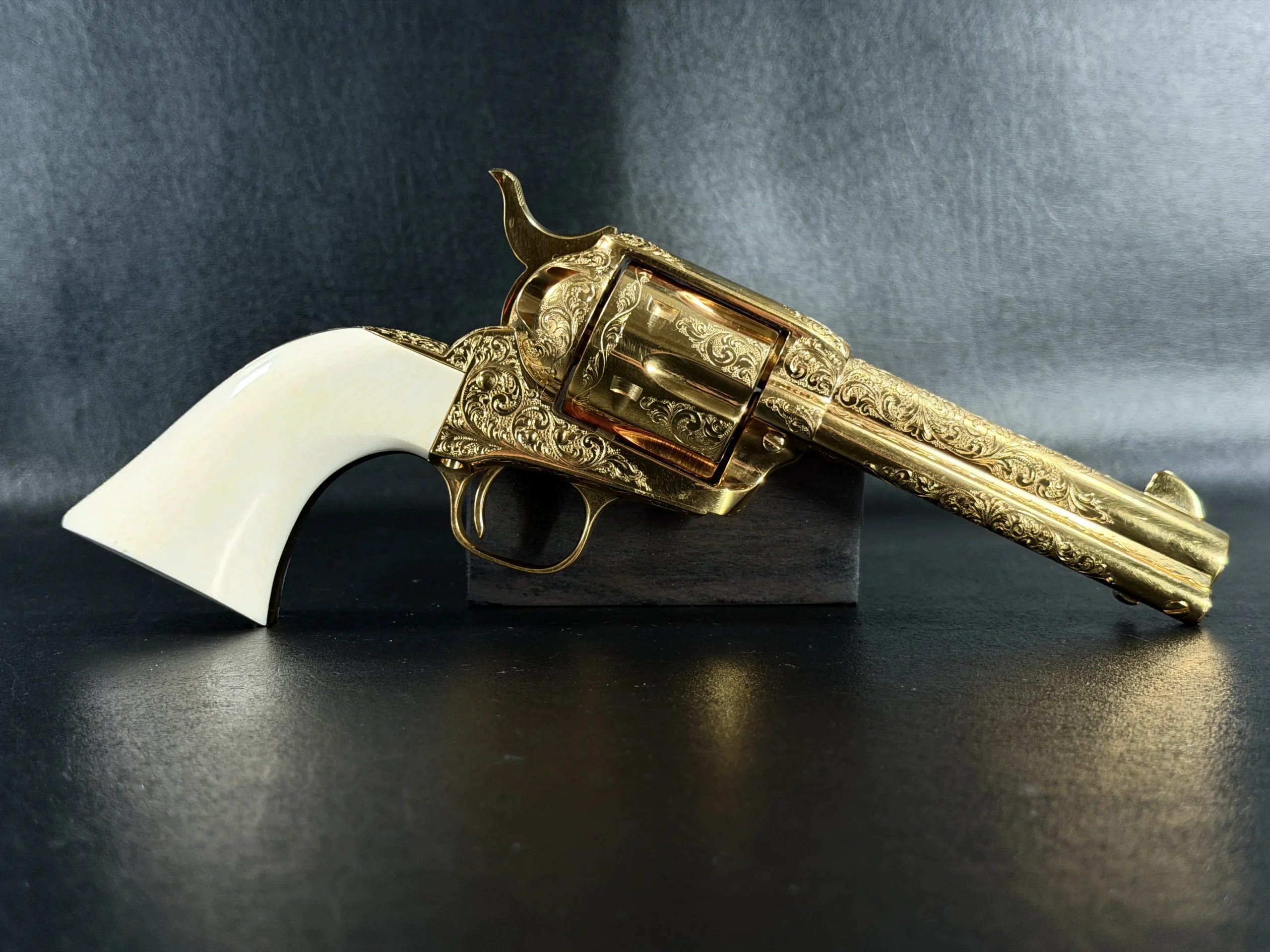 Colt Single Action Army Gold Engraving Detail Cylinder