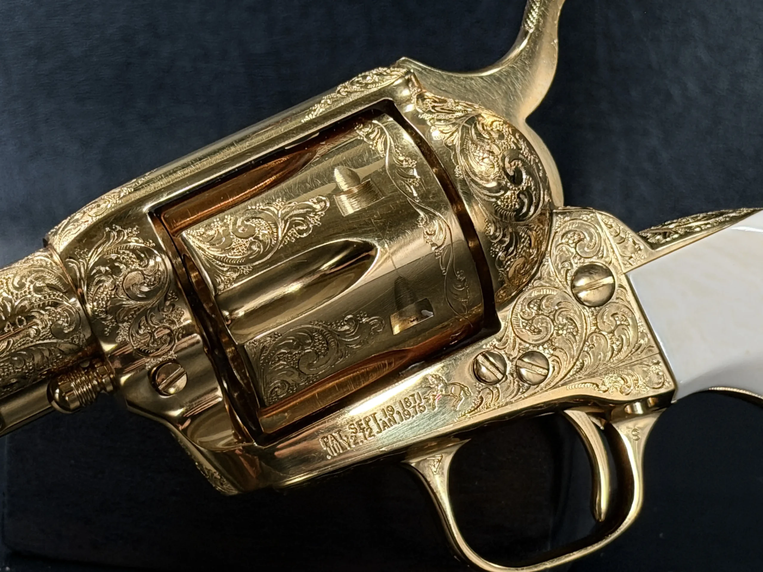 Factory Engraved Colt Single Action Army 45 Colt Gold Finish