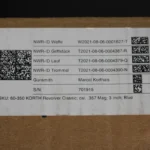Korth Classic 3-inch Box Label SN 701915