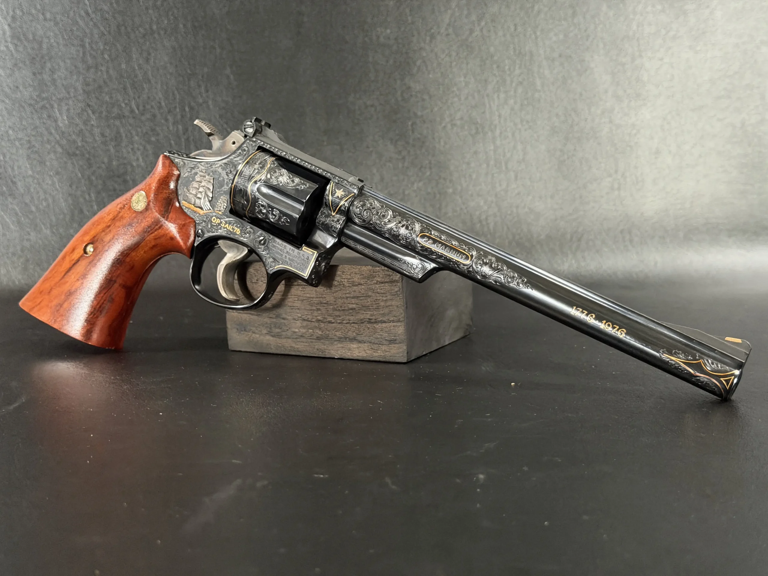 S&W Model 53 Engraved Cylinder and Frame Detail Russel Smith