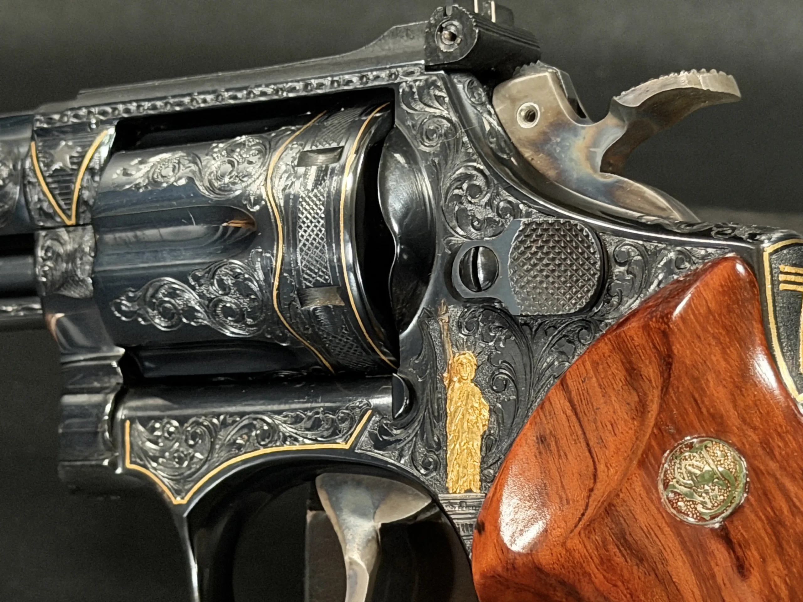 S&W Model 53 Engraved Gold Inlay Liberty Theme Revolver